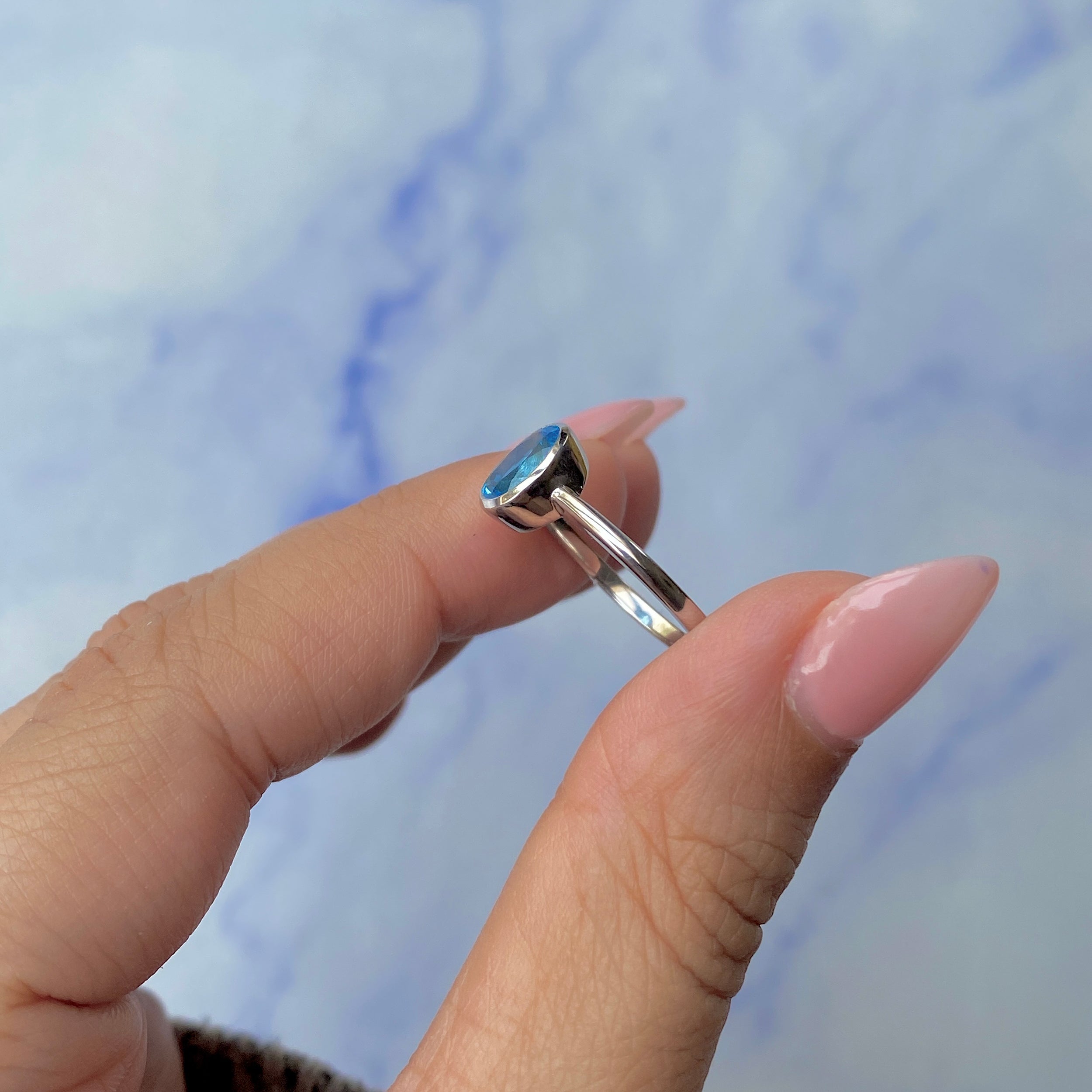 Swiss Blue Topaz Ring-(SBTZ-SR-248.)