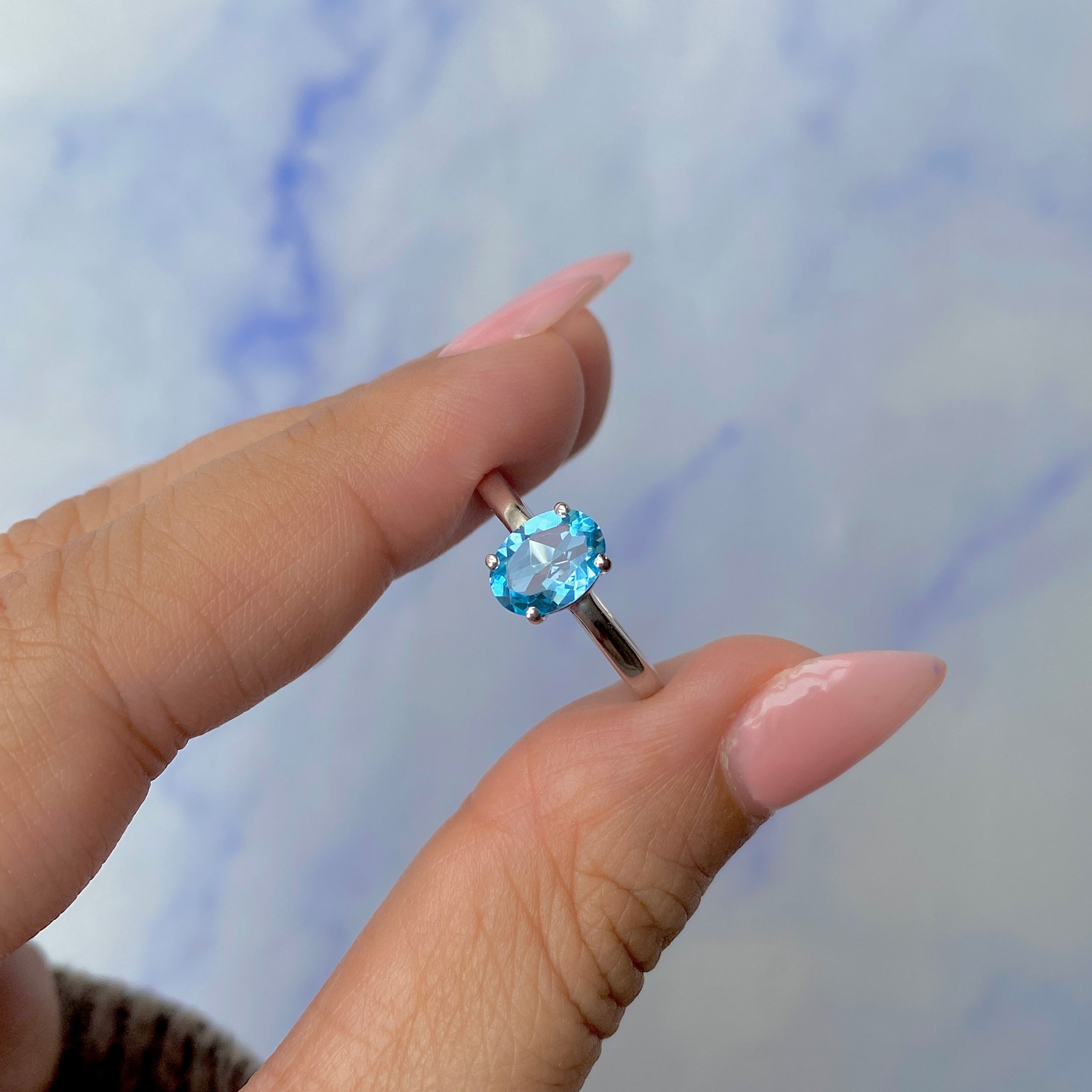 Swiss Blue Topaz Ring-(SBTZ-SR-249.)