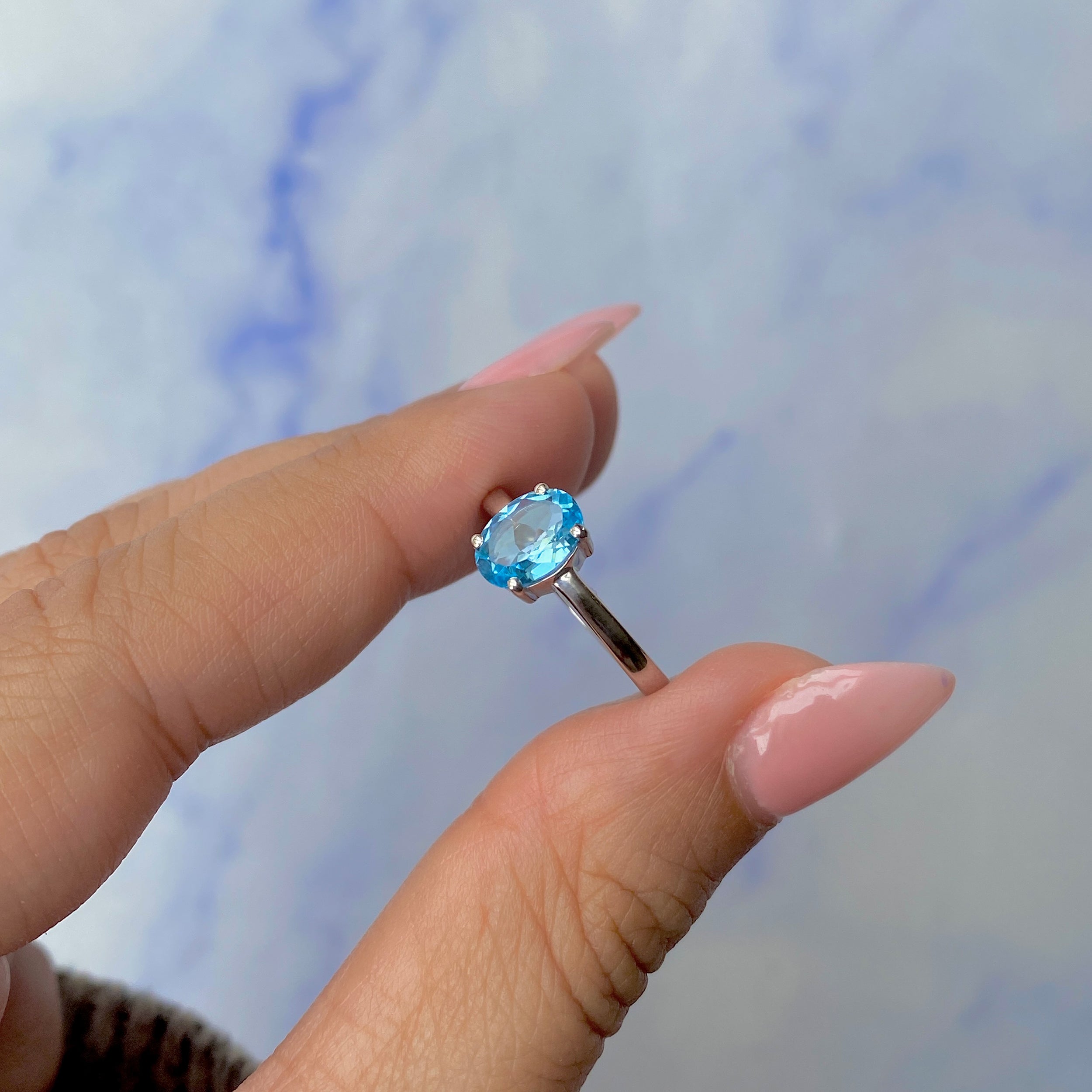 Swiss Blue Topaz Ring-(SBTZ-SR-249.)
