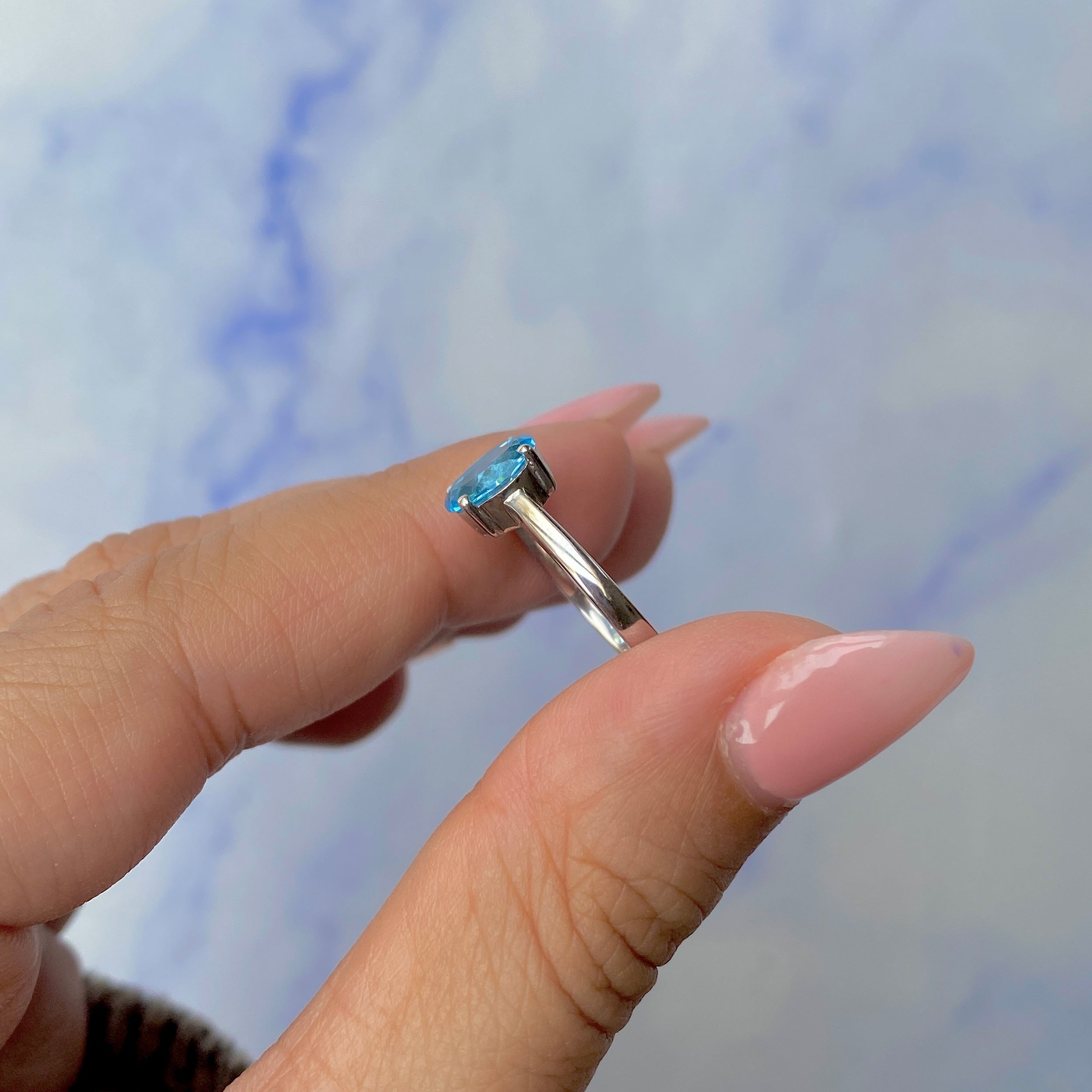 Swiss Blue Topaz Ring-(SBTZ-SR-249.)