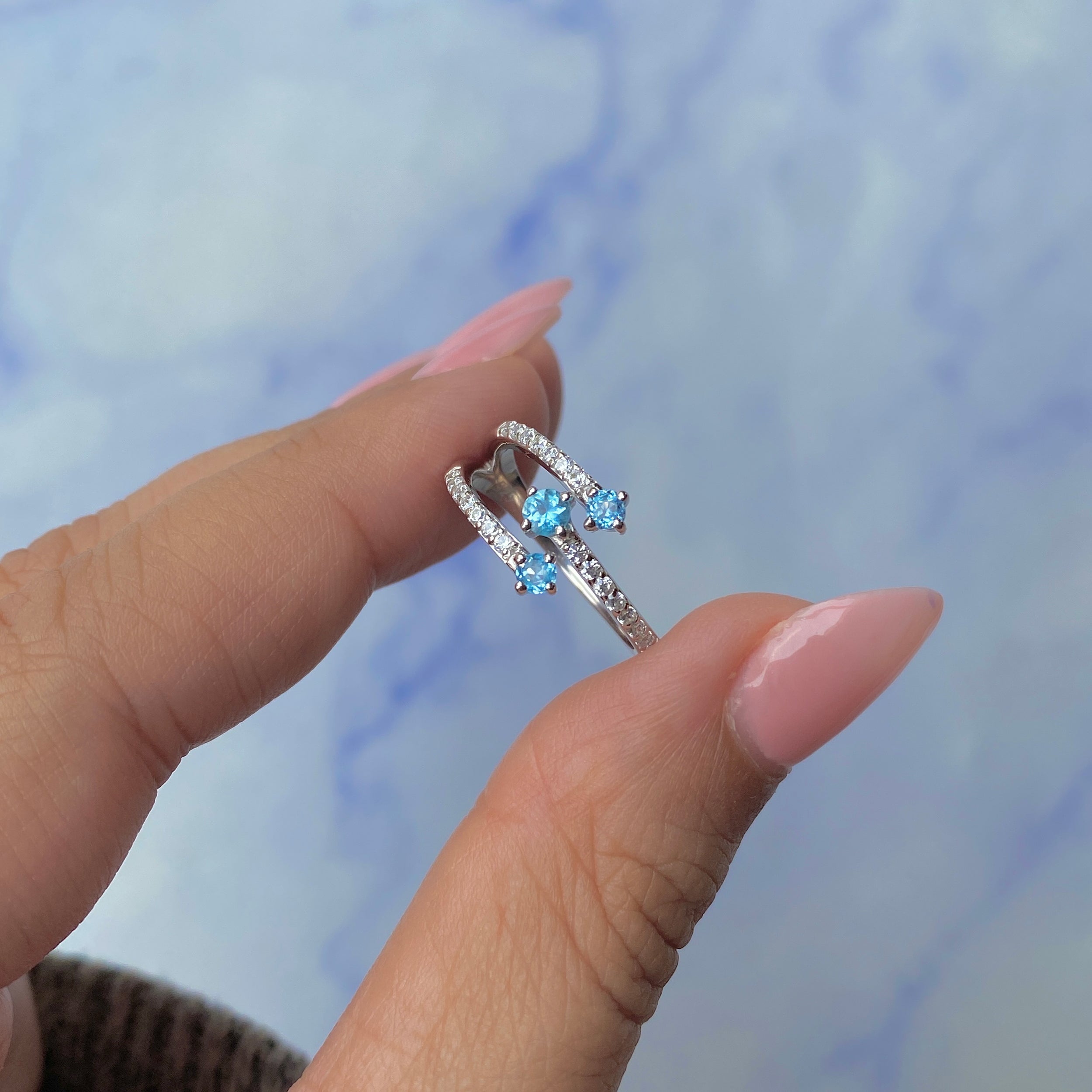 Swiss Blue Topaz Ring-(SBTZ-SR-2520.)