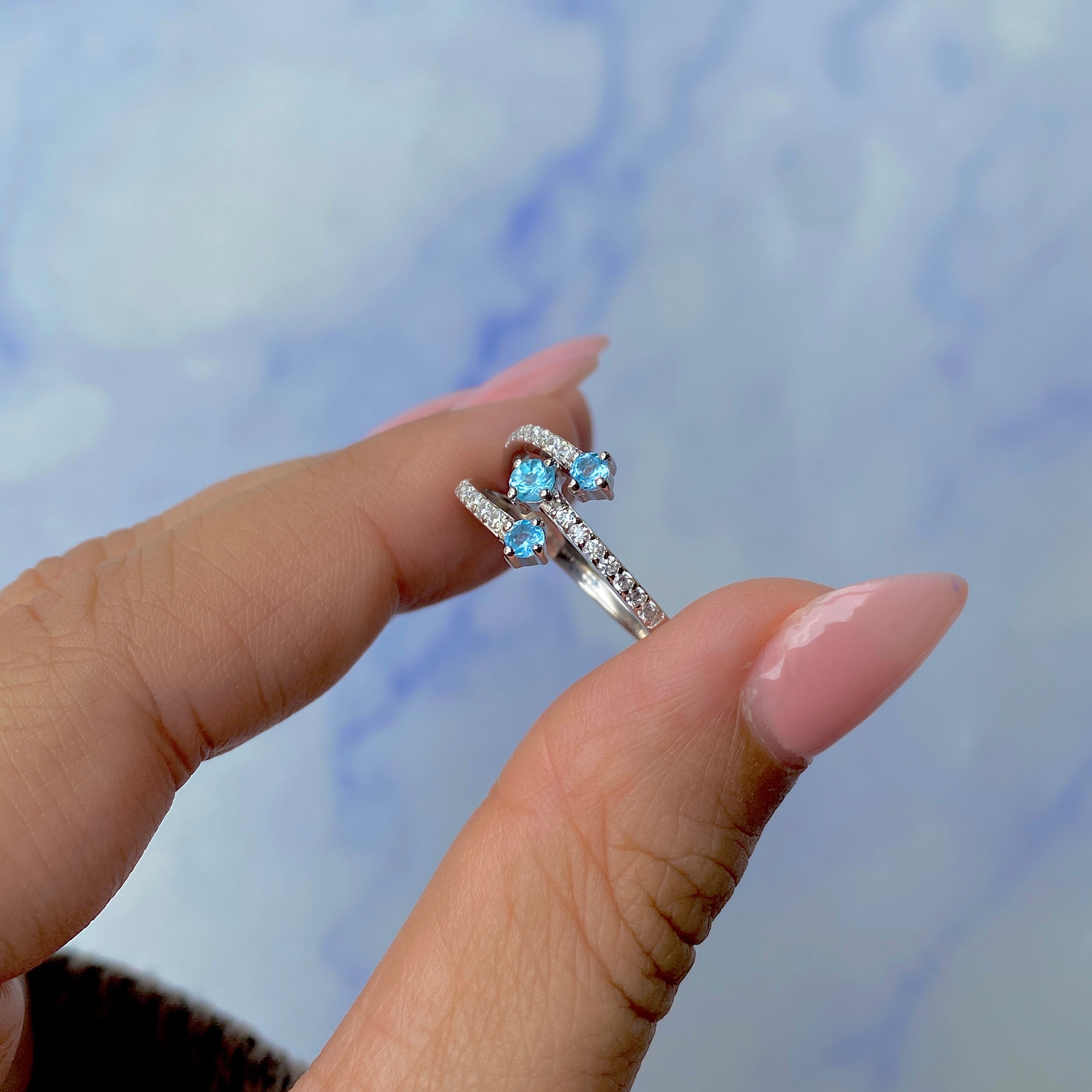 Swiss Blue Topaz Ring-(SBTZ-SR-2520.)