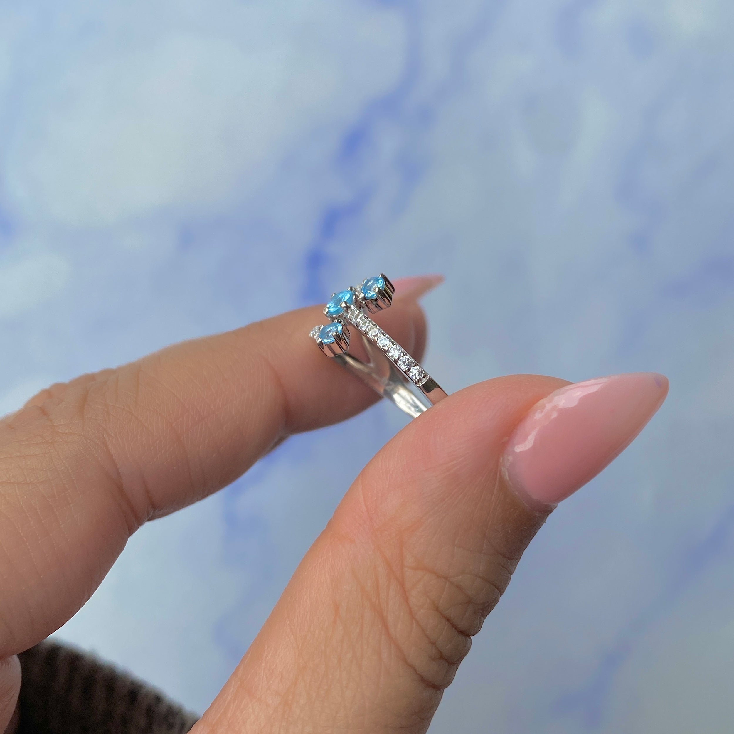 Swiss Blue Topaz Ring-(SBTZ-SR-2520.)