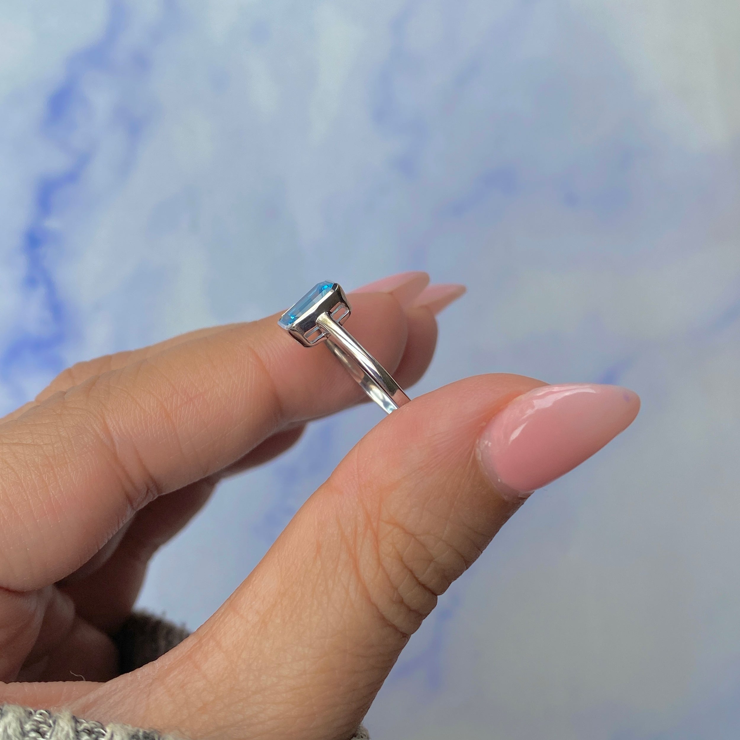 Swiss Blue Topaz Ring-(SBTZ-SR-2765.)