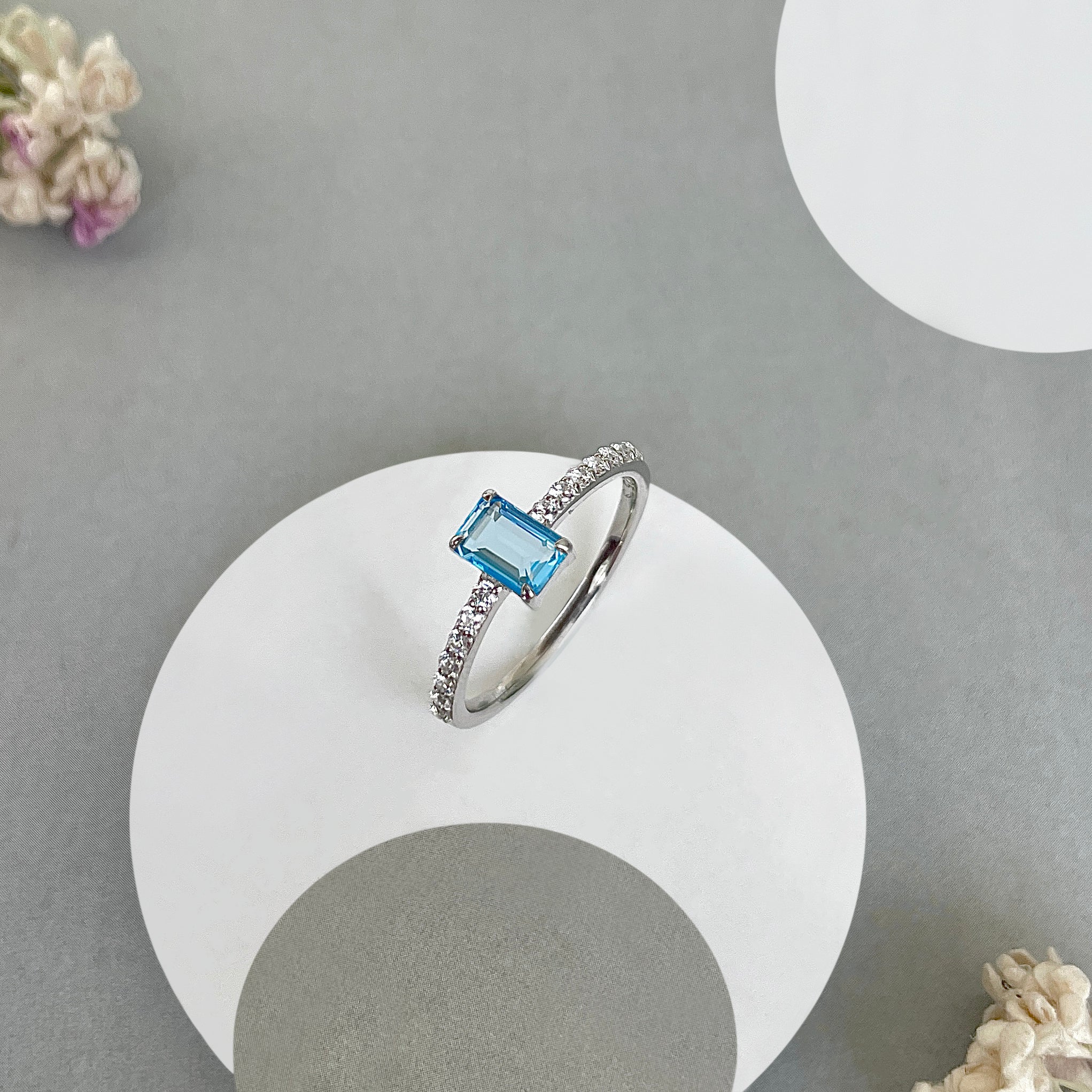 Swiss Blue Topaz Ring-(SBTZ-SR-3118.)