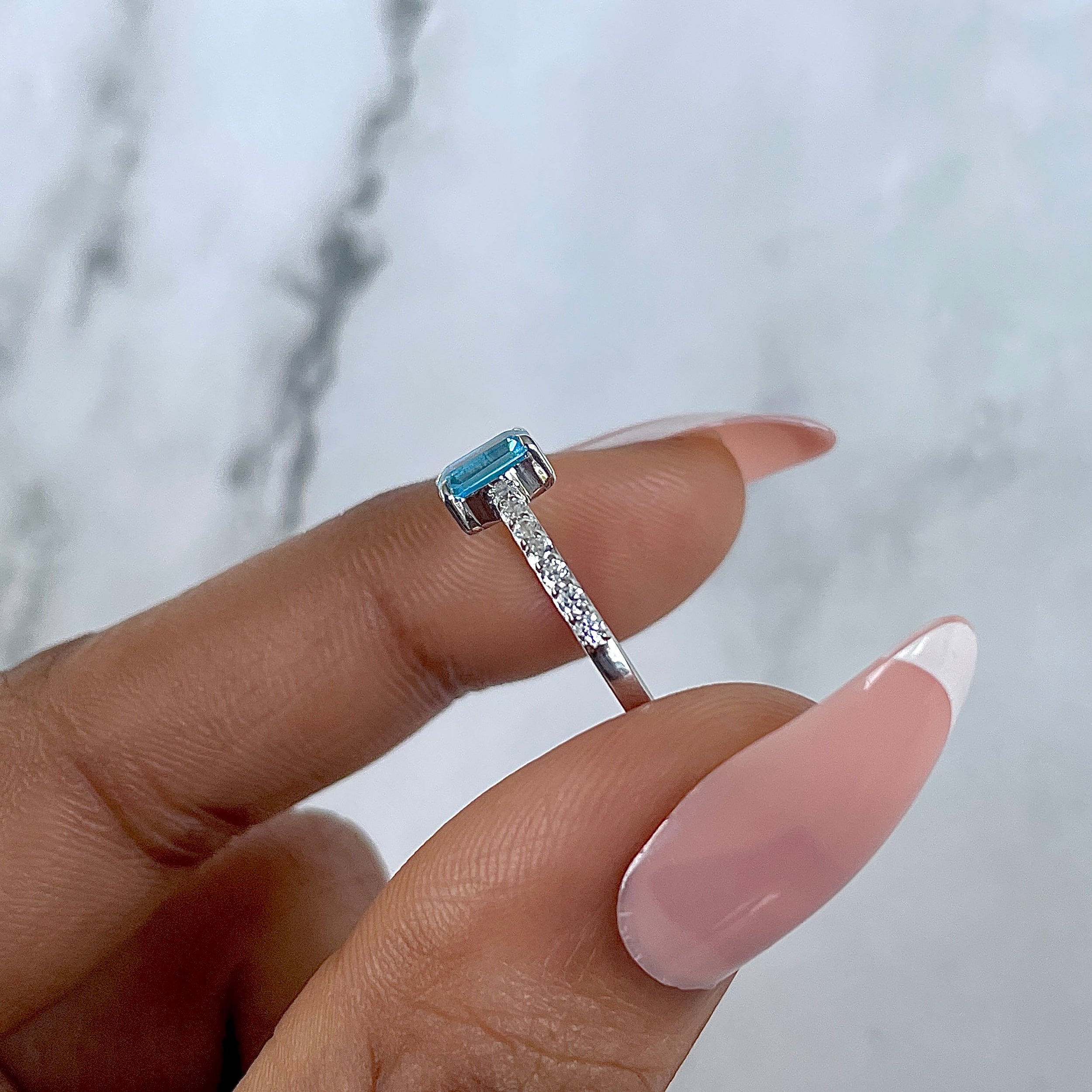 Swiss Blue Topaz Ring-(SBTZ-SR-3118.)