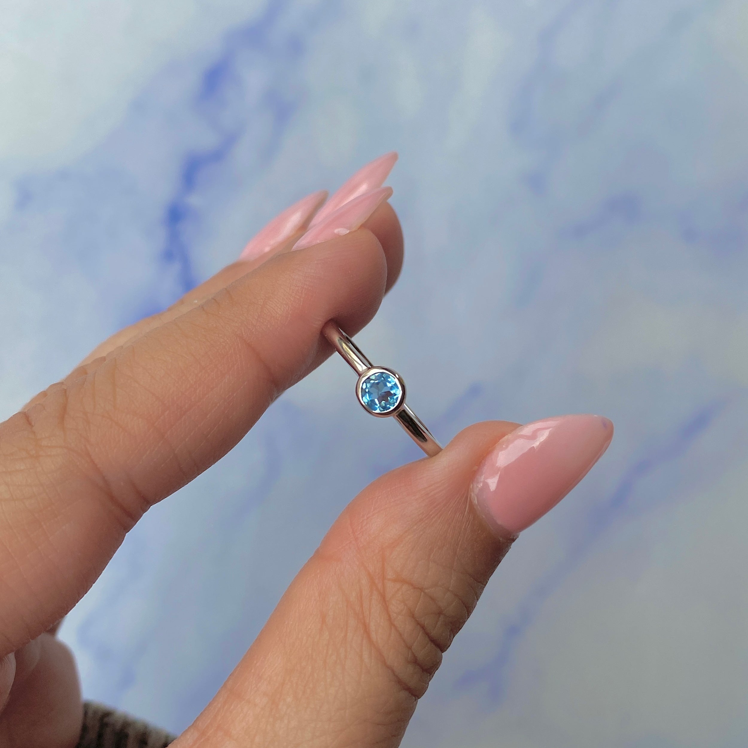 Swiss Blue Topaz Ring-(SBTZ-SR-3229.)