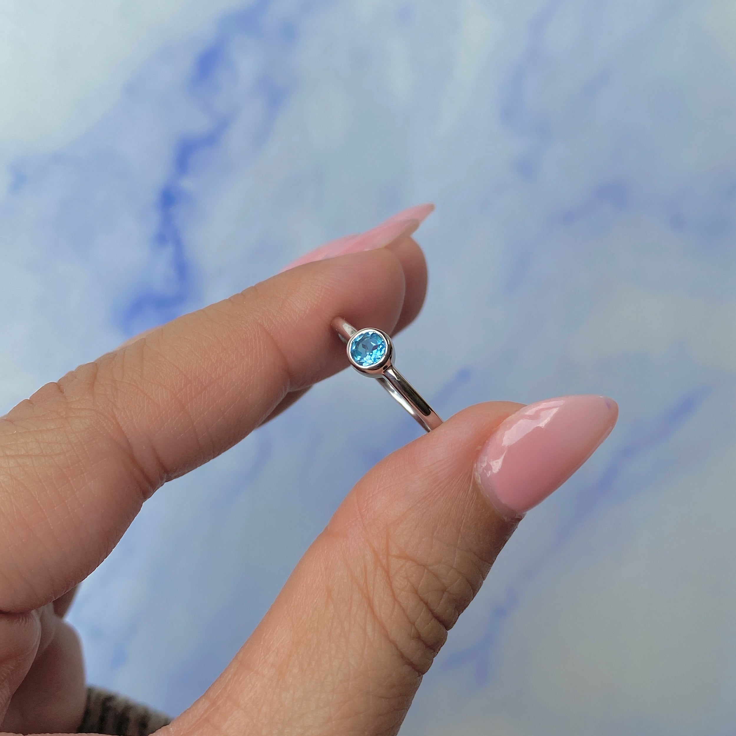 Swiss Blue Topaz Ring-(SBTZ-SR-3229.)