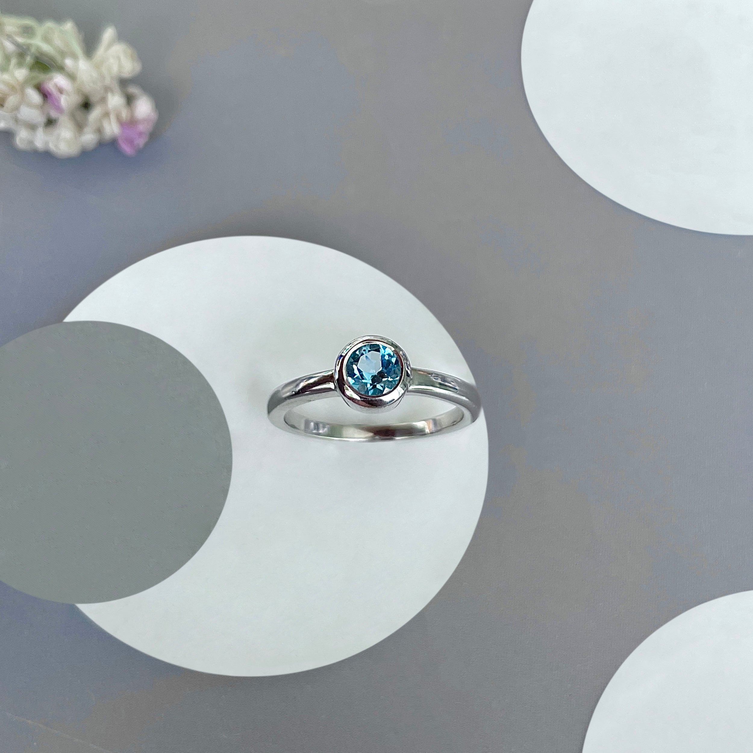 Swiss Blue Topaz Ring-(SBTZ-SR-4029.)