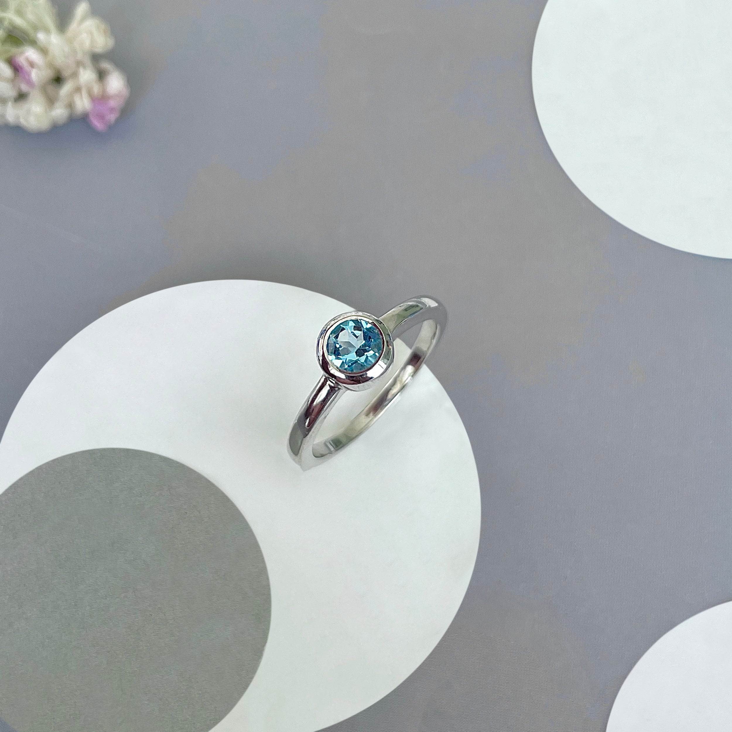 Swiss Blue Topaz Ring-(SBTZ-SR-4029.)