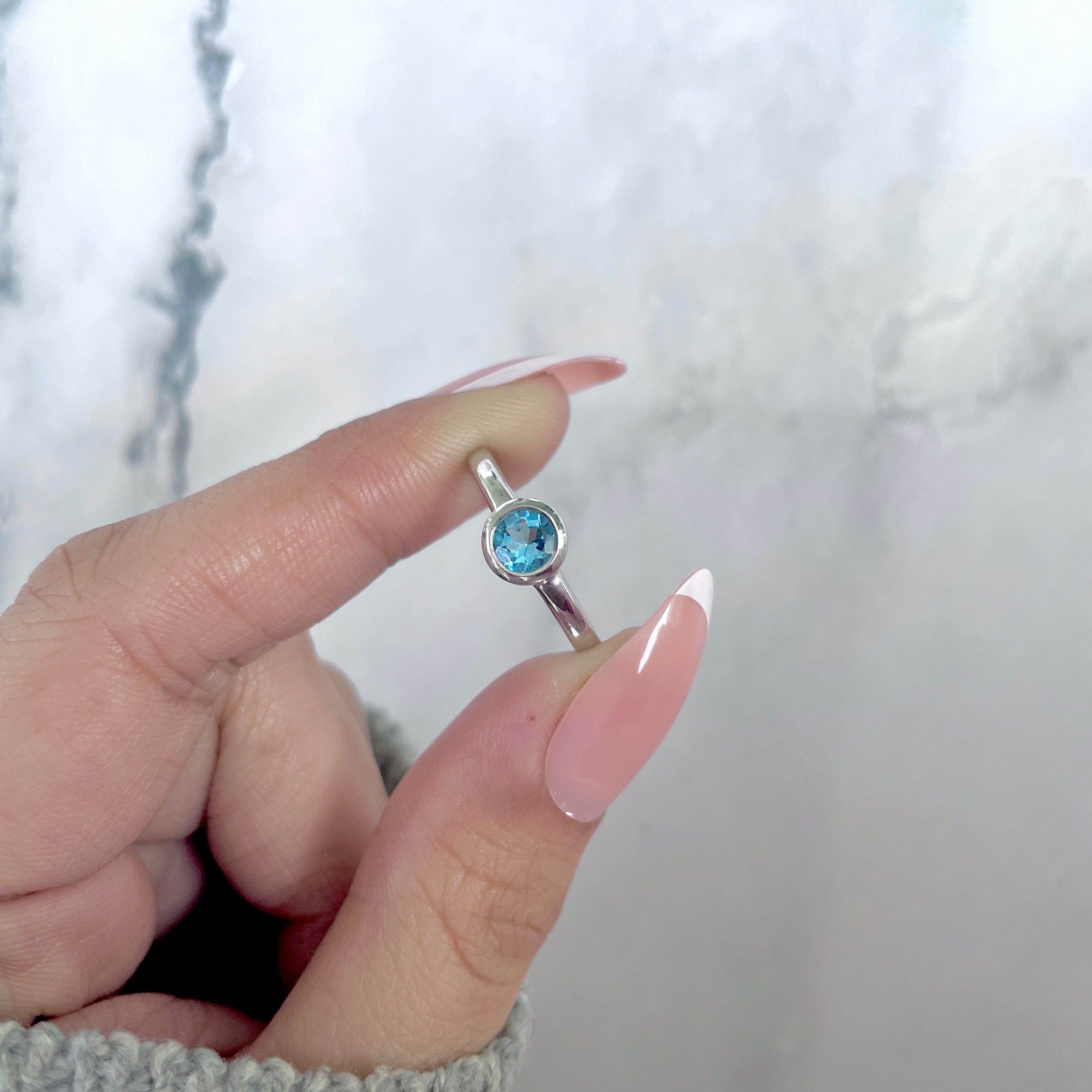 Swiss Blue Topaz Ring-(SBTZ-SR-4029.)