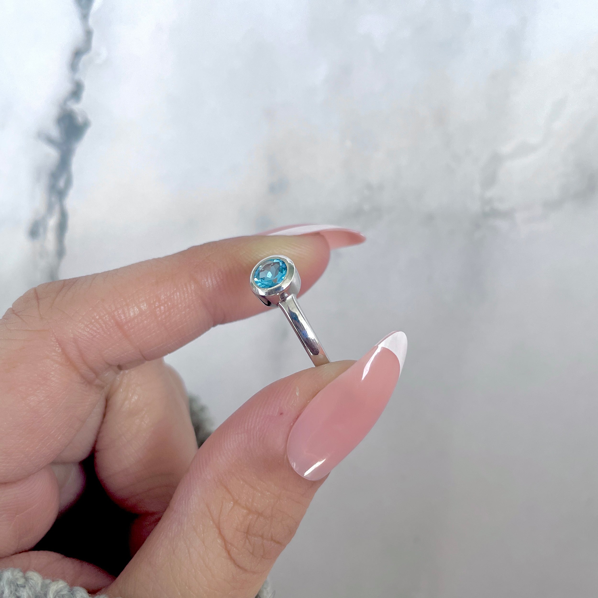Swiss Blue Topaz Ring-(SBTZ-SR-4029.)