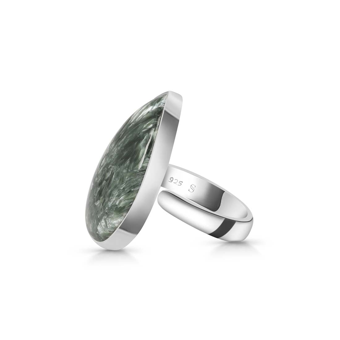 Seraphinite Adjustable Ring-(SER-R-35.)