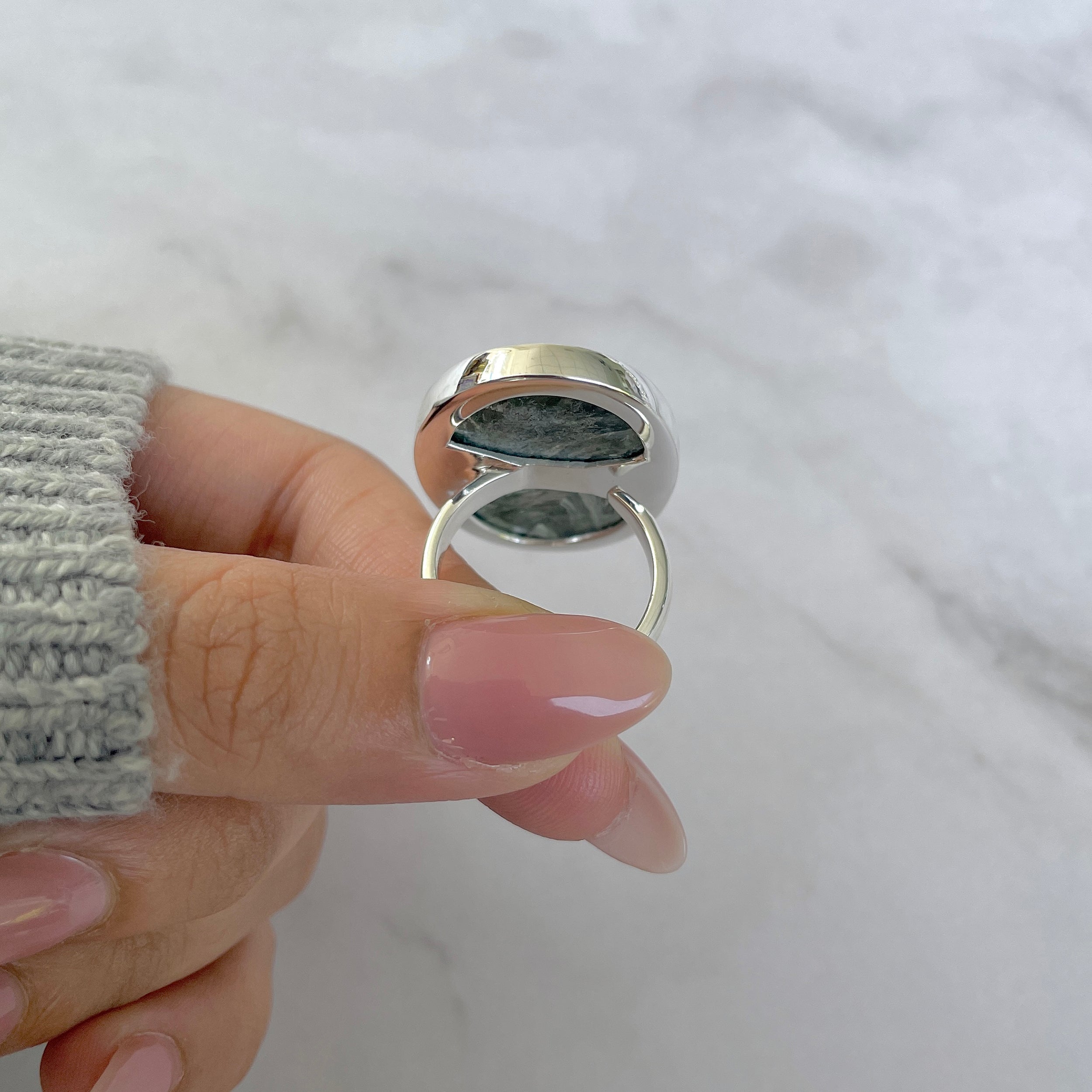 Seraphinite Adjustable Ring-(SER-R-37.)