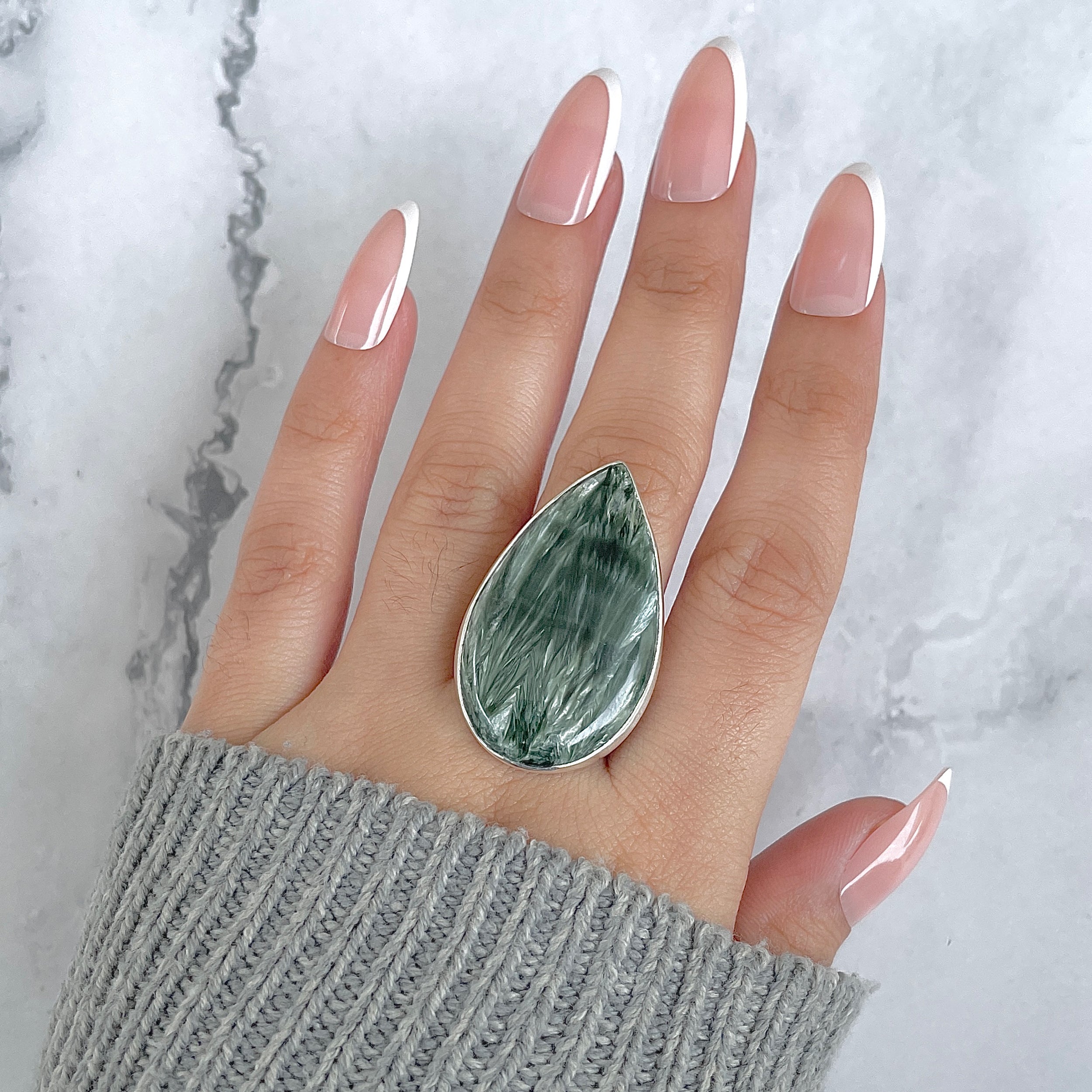 Seraphinite Adjustable Ring-(SER-R-50.)