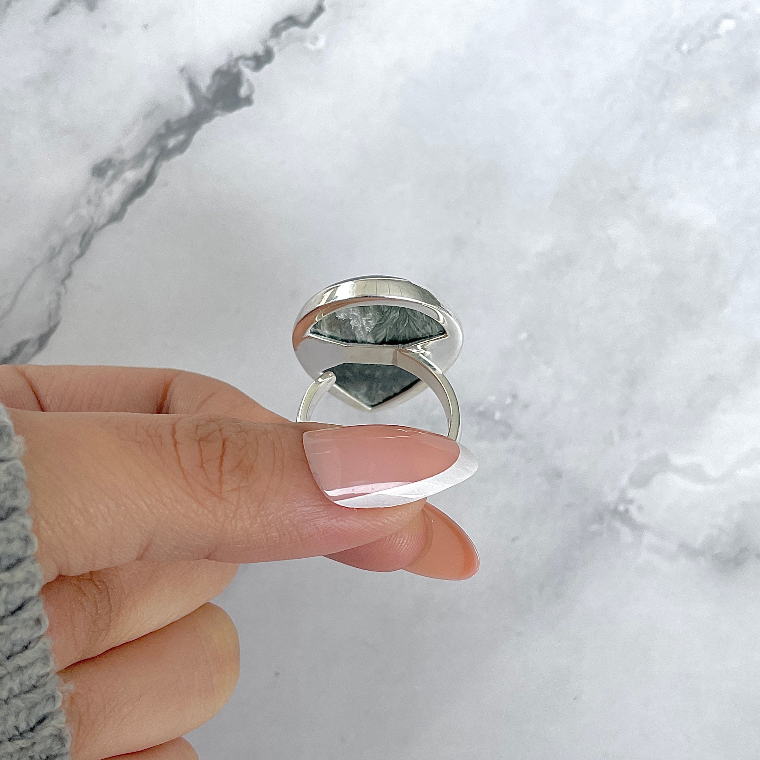 Seraphinite Adjustable Ring-(SER-R-50.)