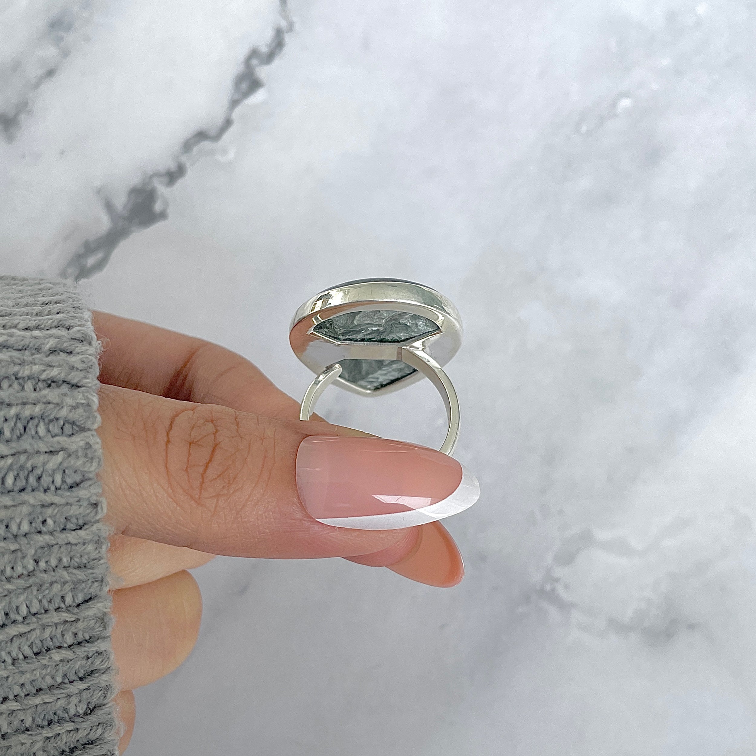 Seraphinite Adjustable Ring-(SER-R-51.)