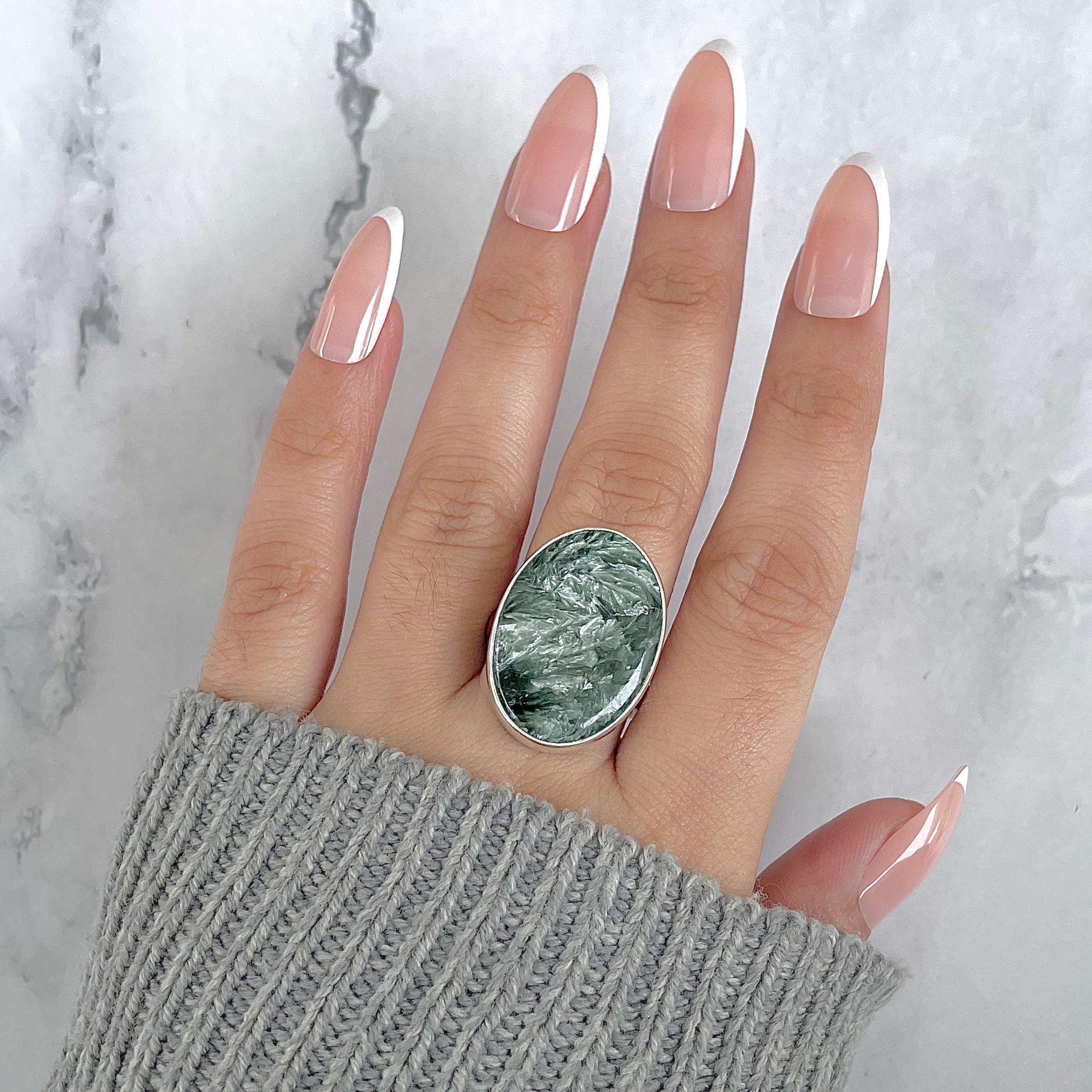 Seraphinite Adjustable Ring-(SER-R-53.)