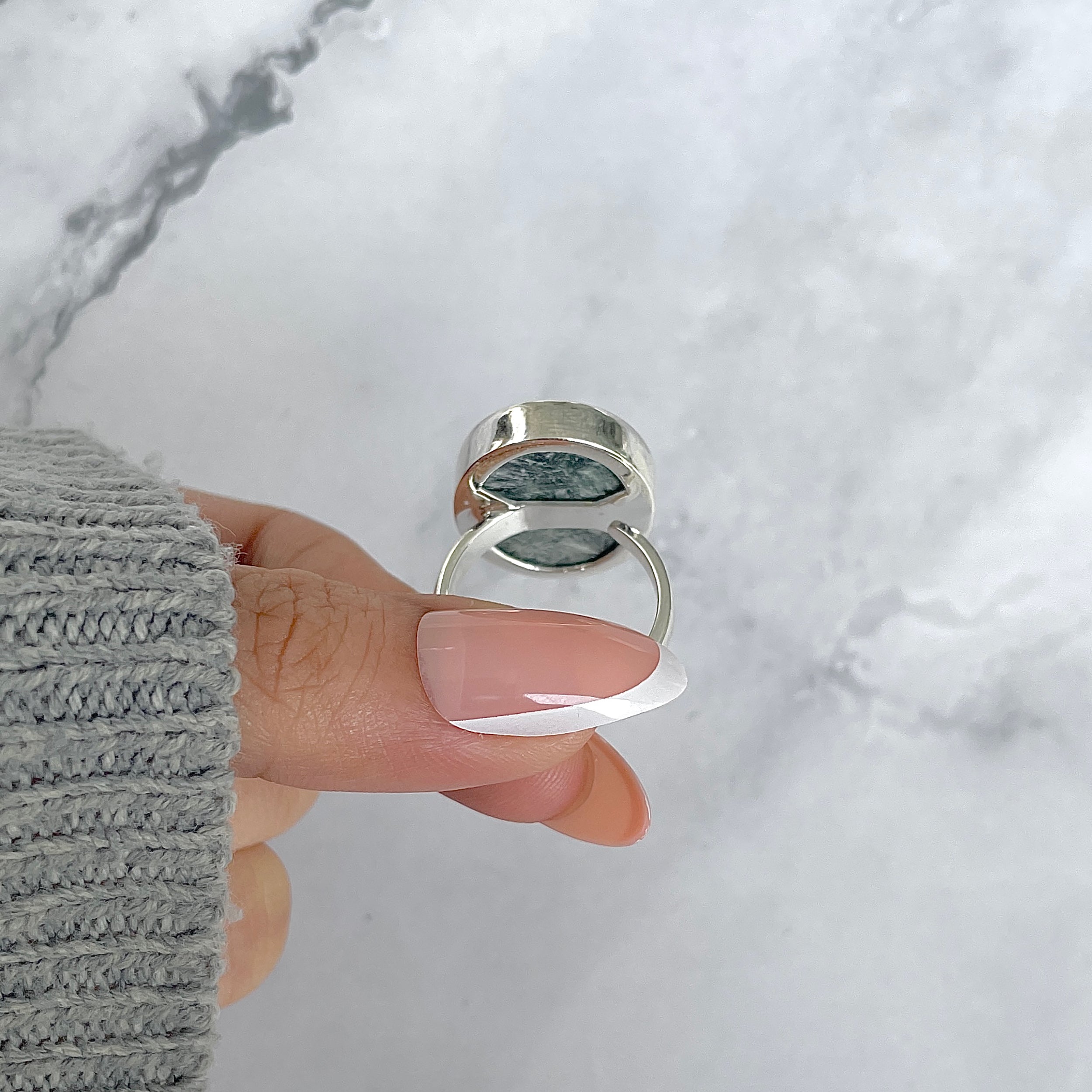 Seraphinite Adjustable Ring-(SER-R-53.)