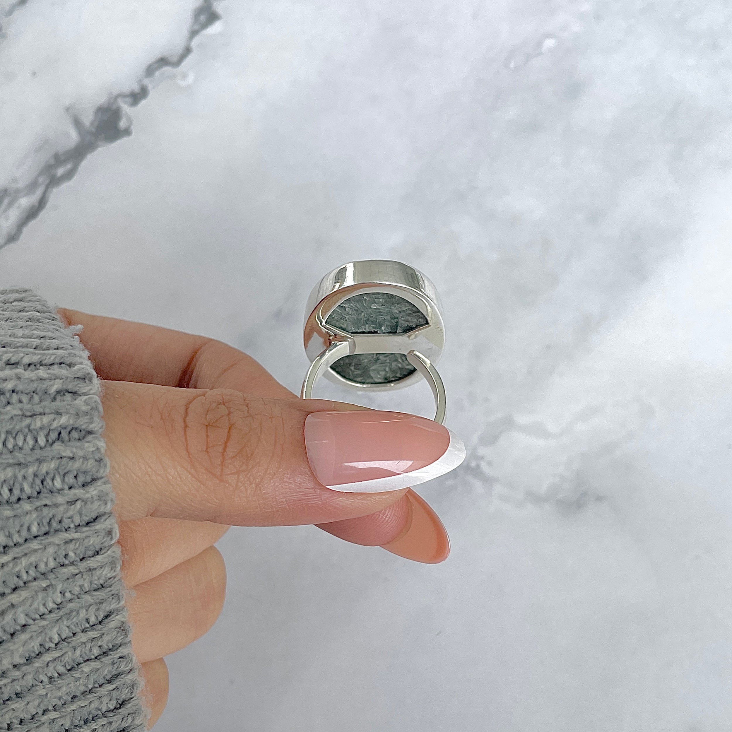 Seraphinite Adjustable Ring-(SER-R-54.)