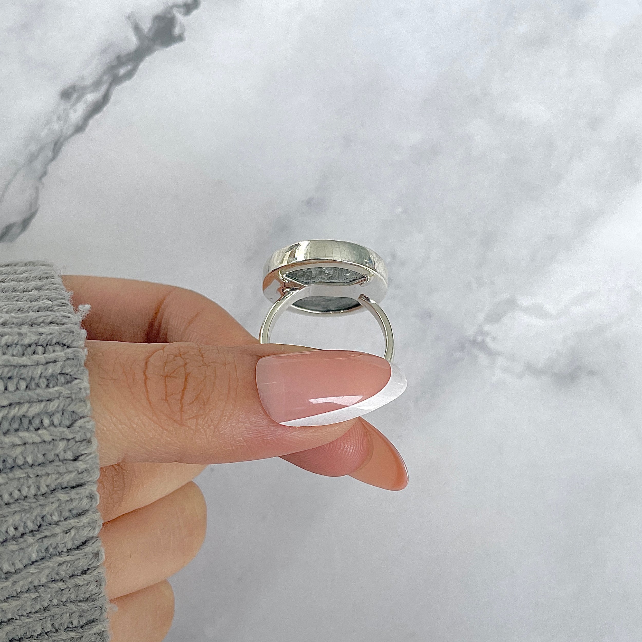 Seraphinite Adjustable Ring-(SER-R-55.)