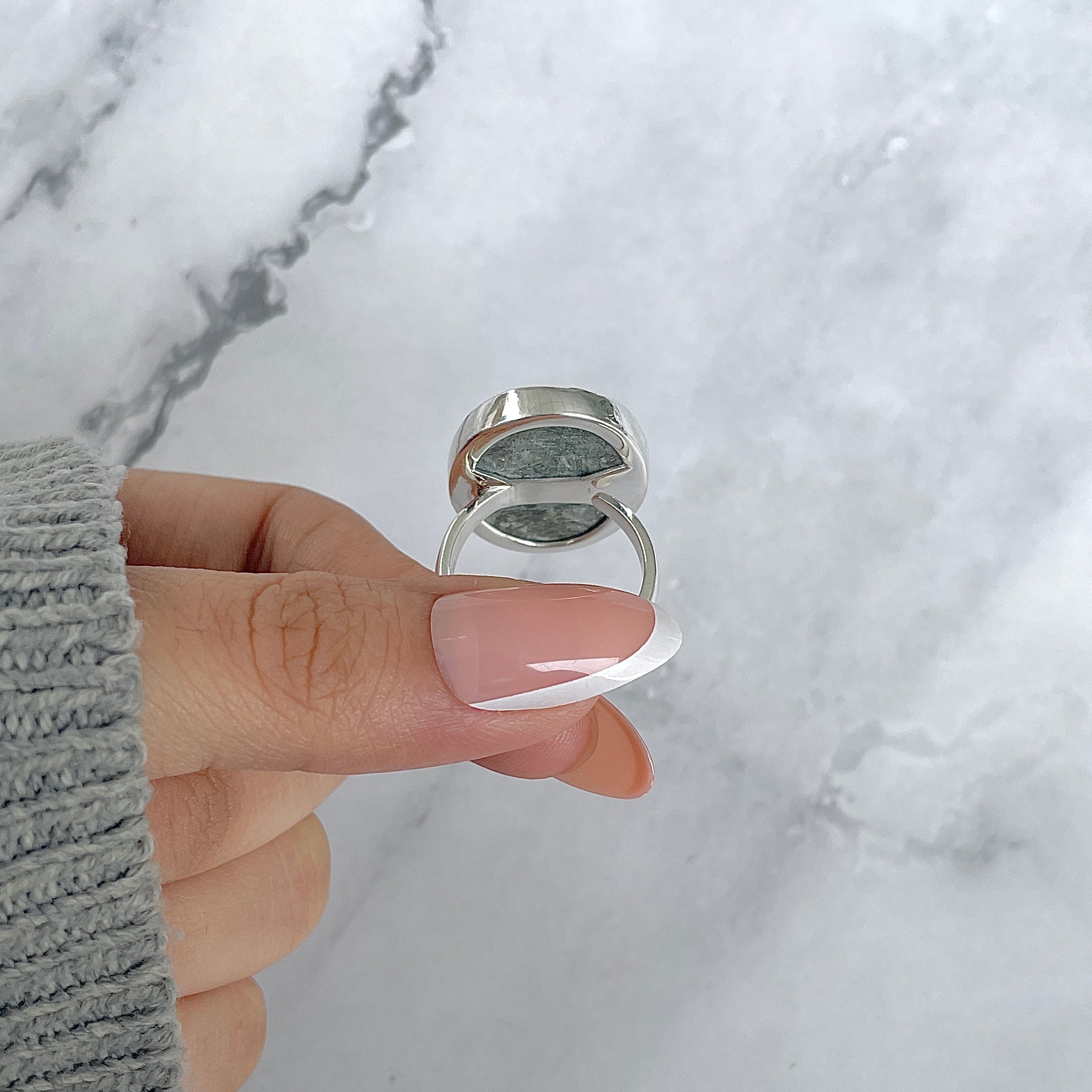Seraphinite Adjustable Ring-(SER-R-56.)