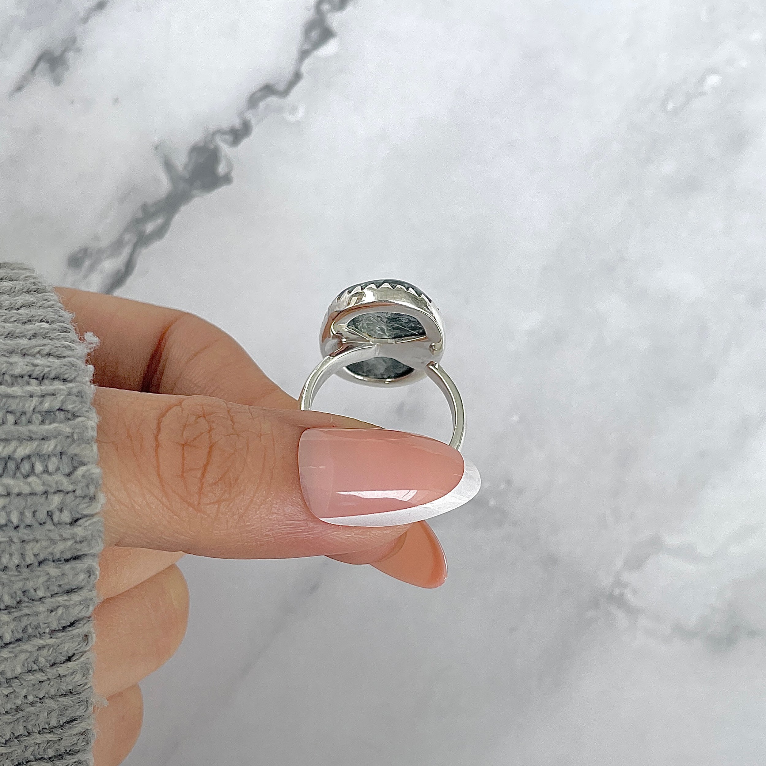 Seraphinite Adjustable Ring-(SER-R-58.)