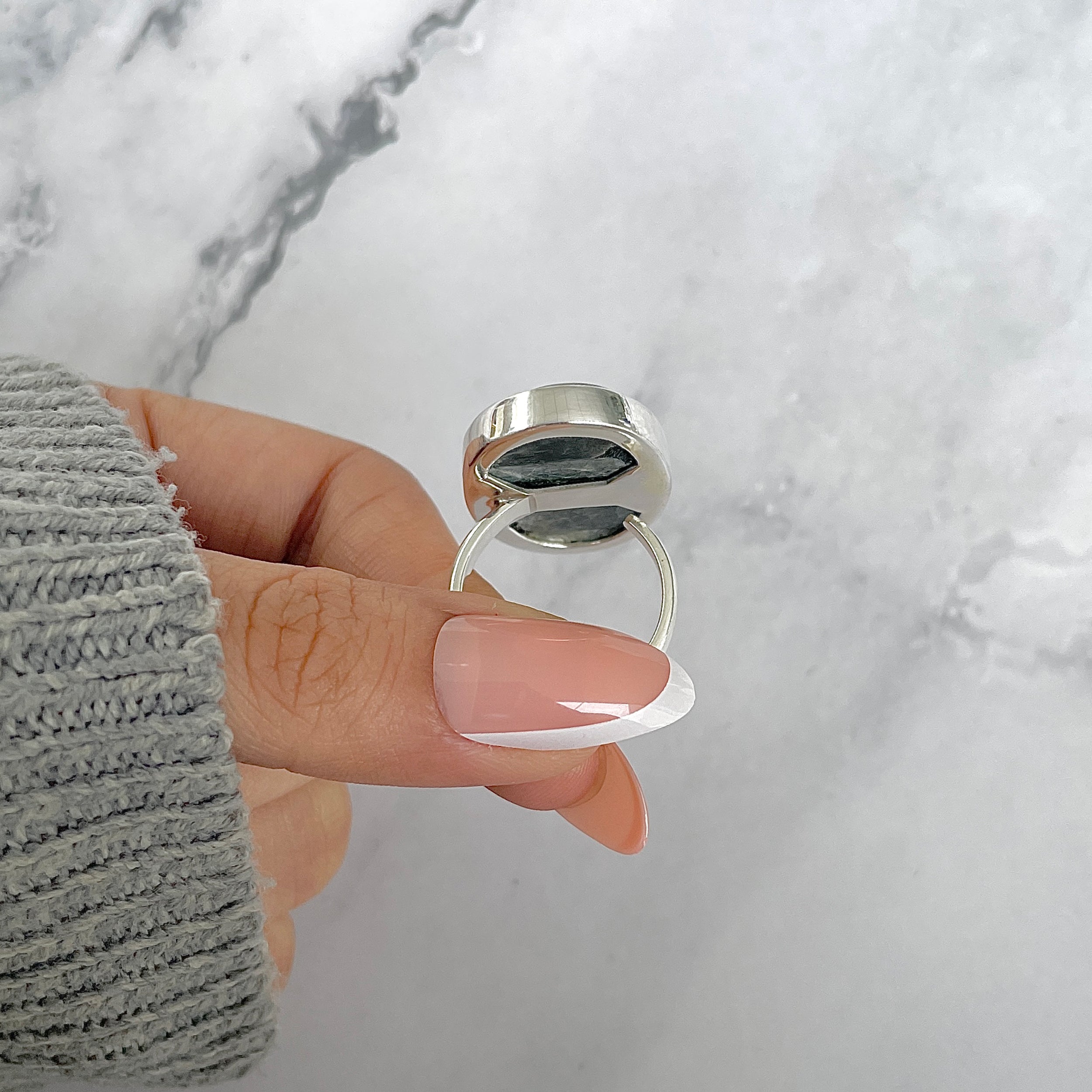 Seraphinite Adjustable Ring-(SER-R-59.)