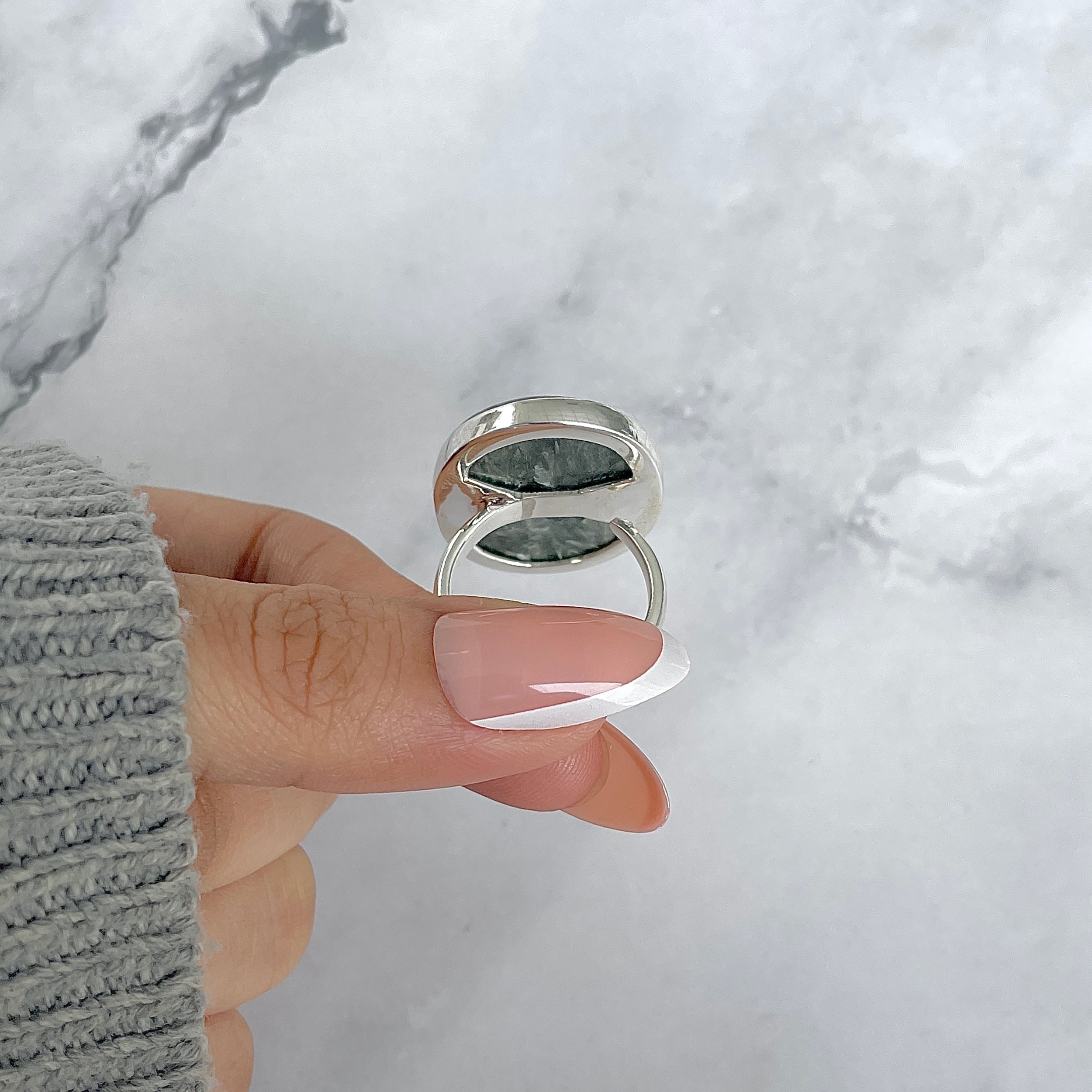 Seraphinite Adjustable Ring-(SER-R-60.)