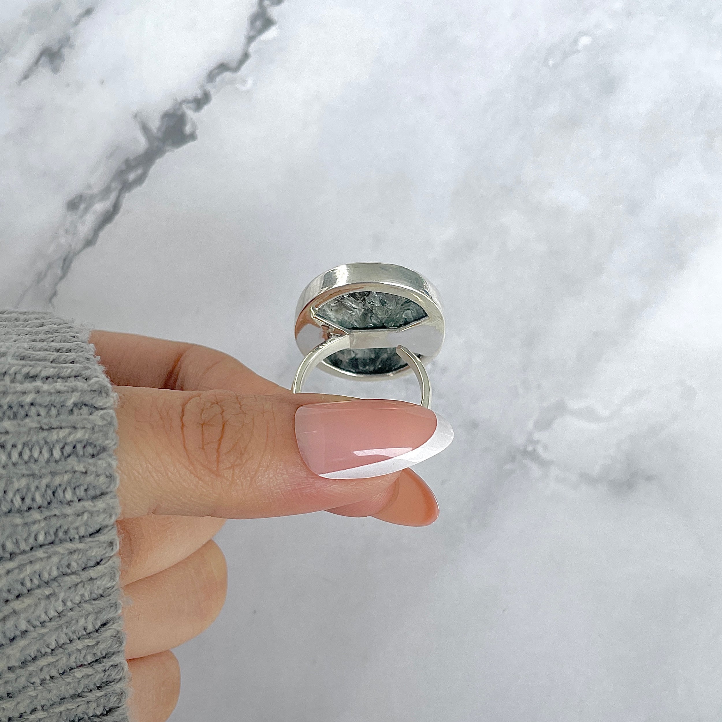 Seraphinite Adjustable Ring-(SER-R-61.)