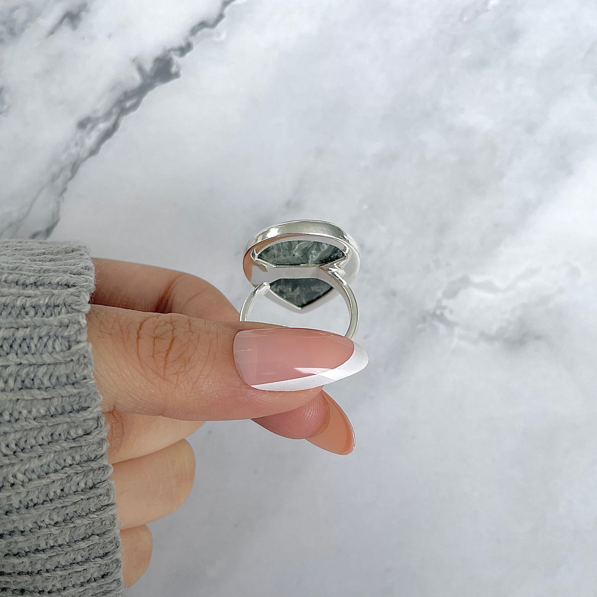 Seraphinite Adjustable Ring-(SER-R-66.)
