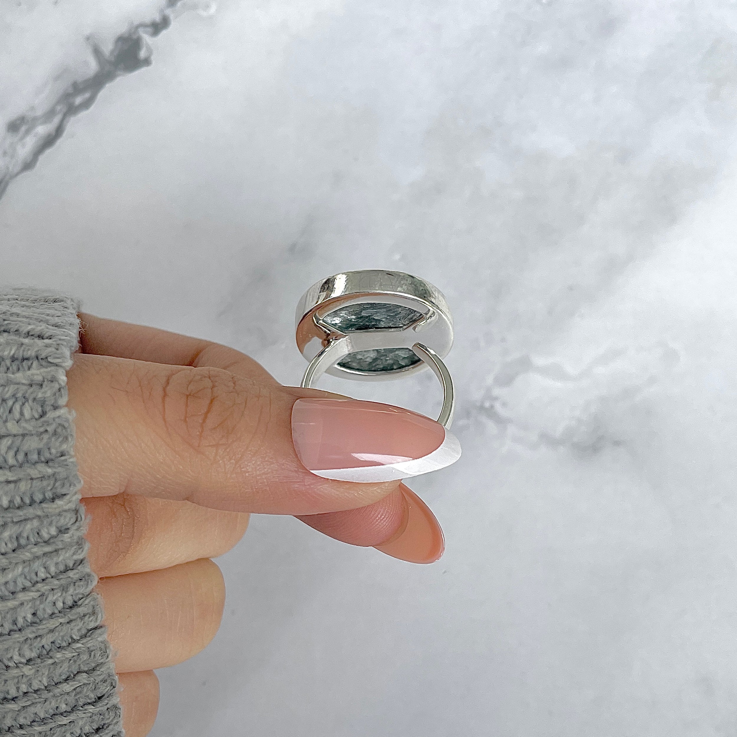 Seraphinite Adjustable Ring-(SER-R-67.)