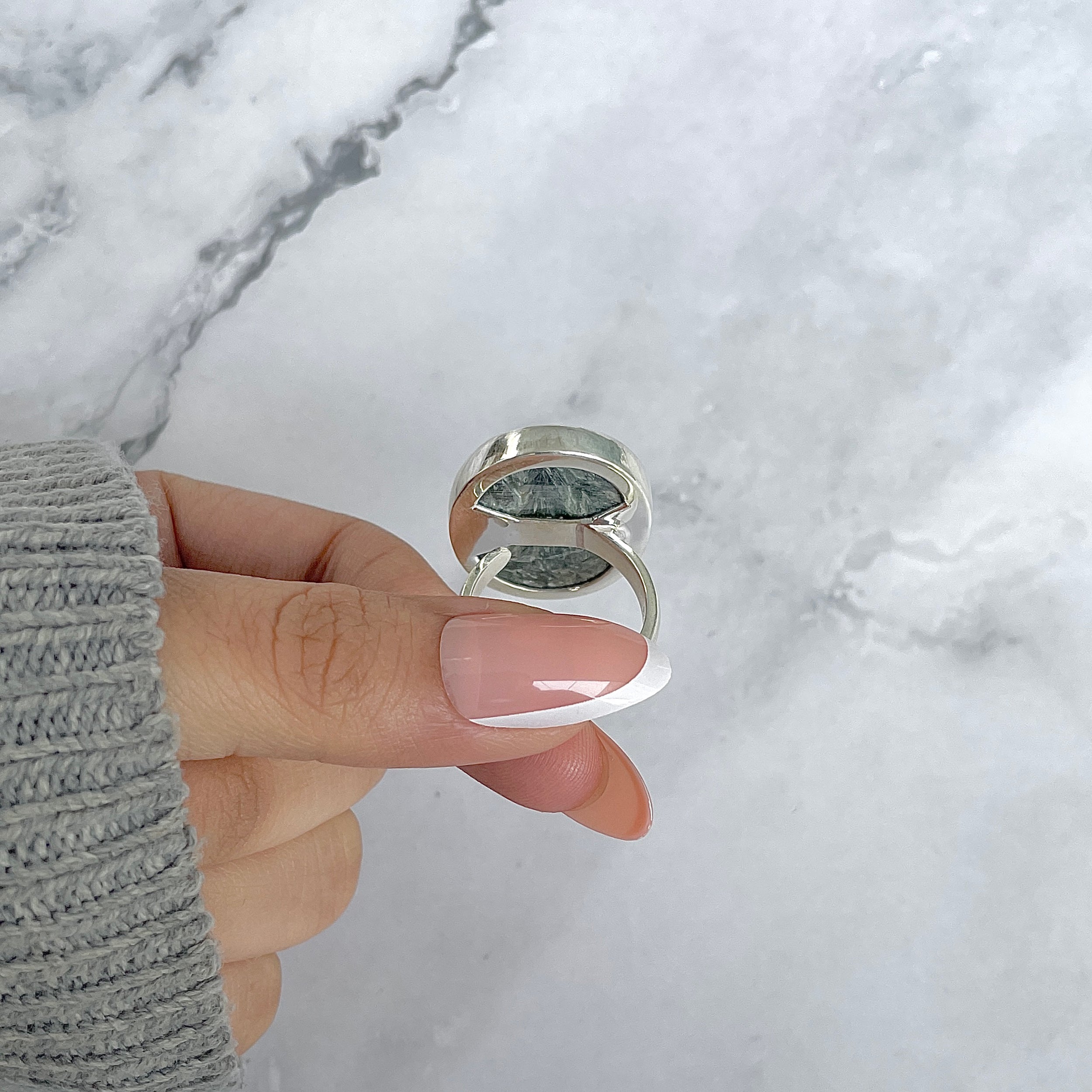 Seraphinite Adjustable Ring-(SER-R-68.)