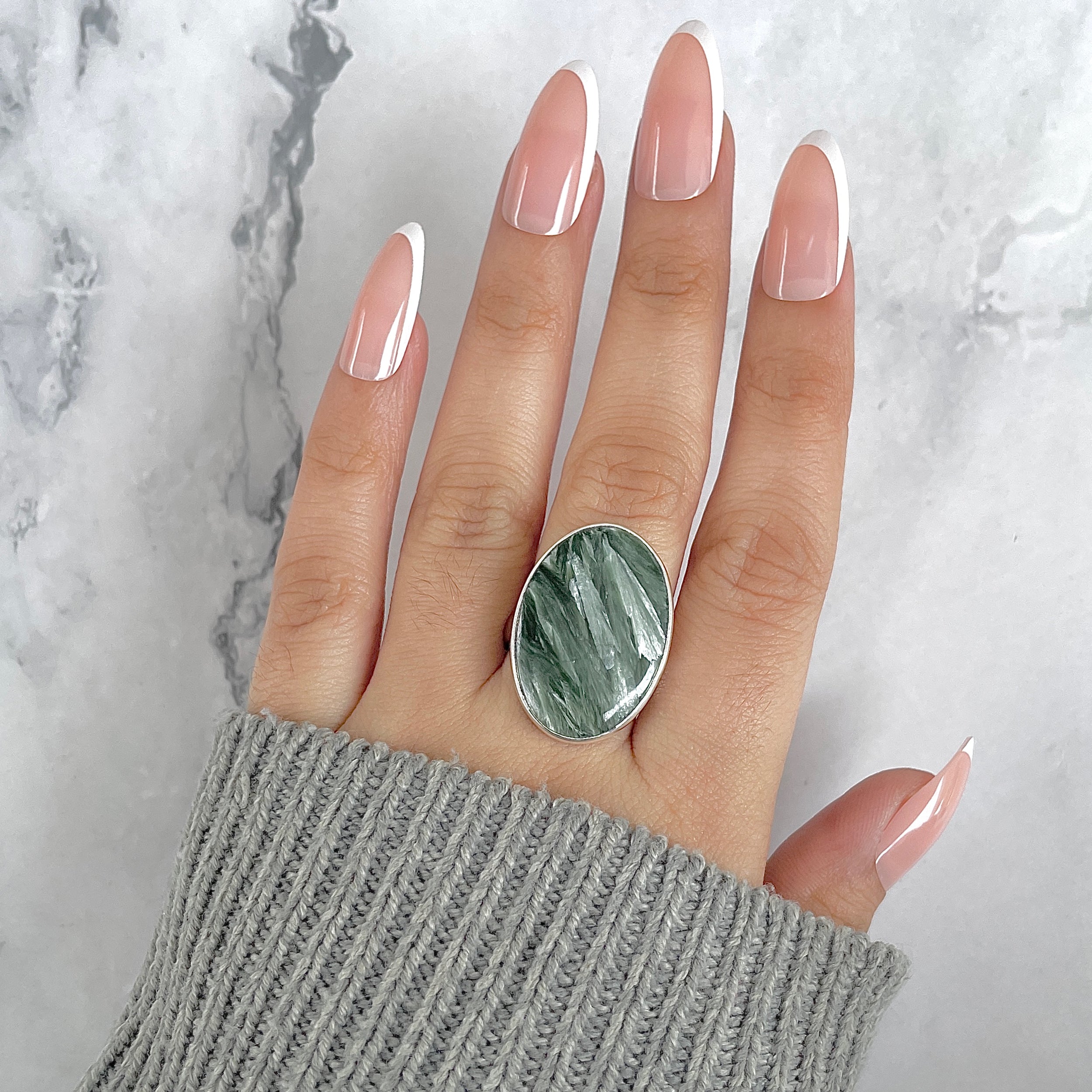 Seraphinite Adjustable Ring-(SER-R-69.)