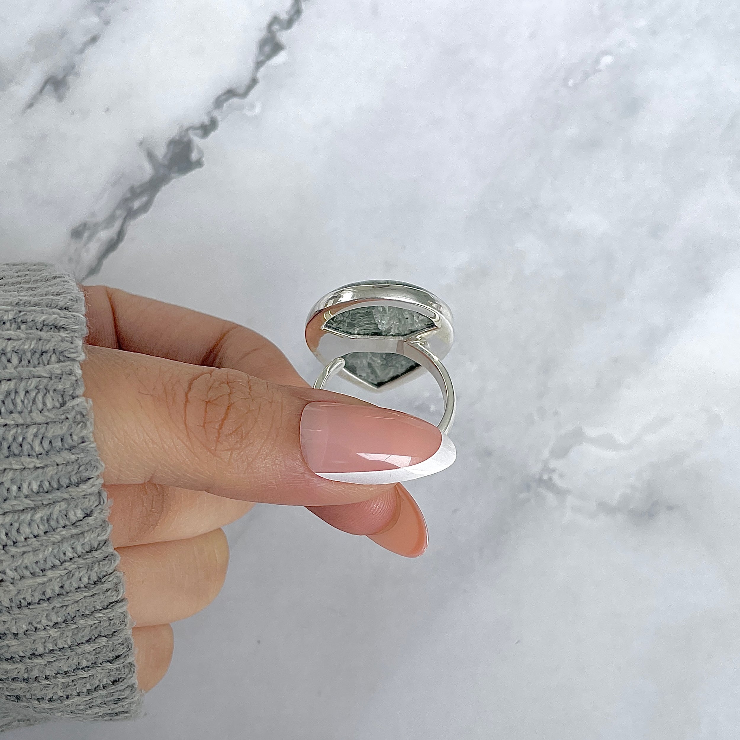 Seraphinite Adjustable Ring-(SER-R-70.)