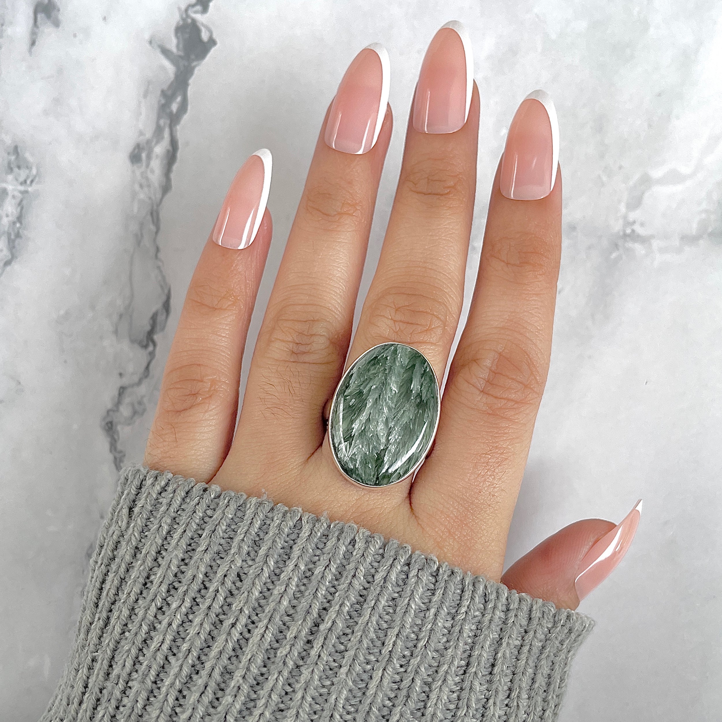 Seraphinite Adjustable Ring-(SER-R-71.)