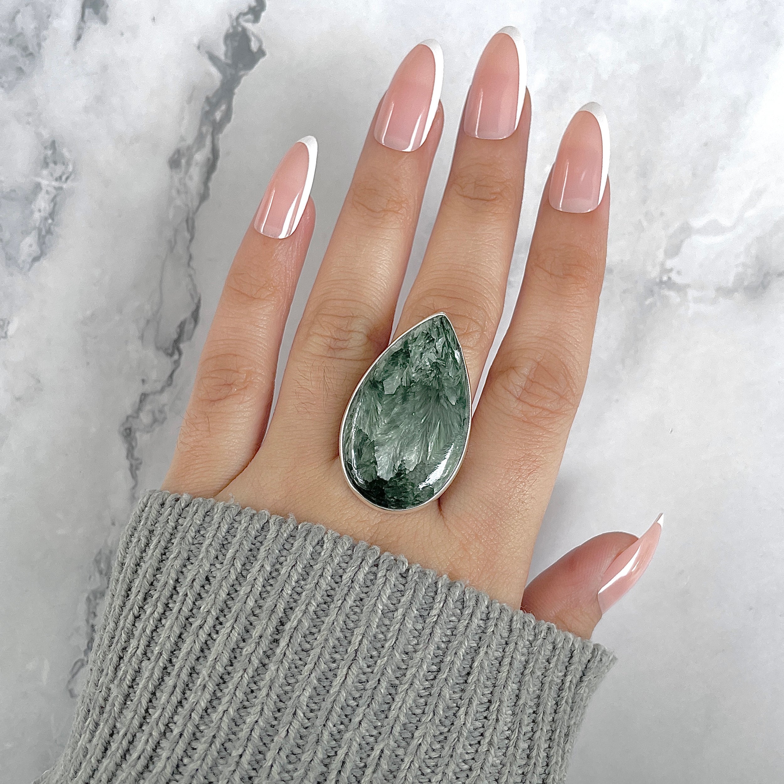 Seraphinite Adjustable Ring-(SER-R-73.)