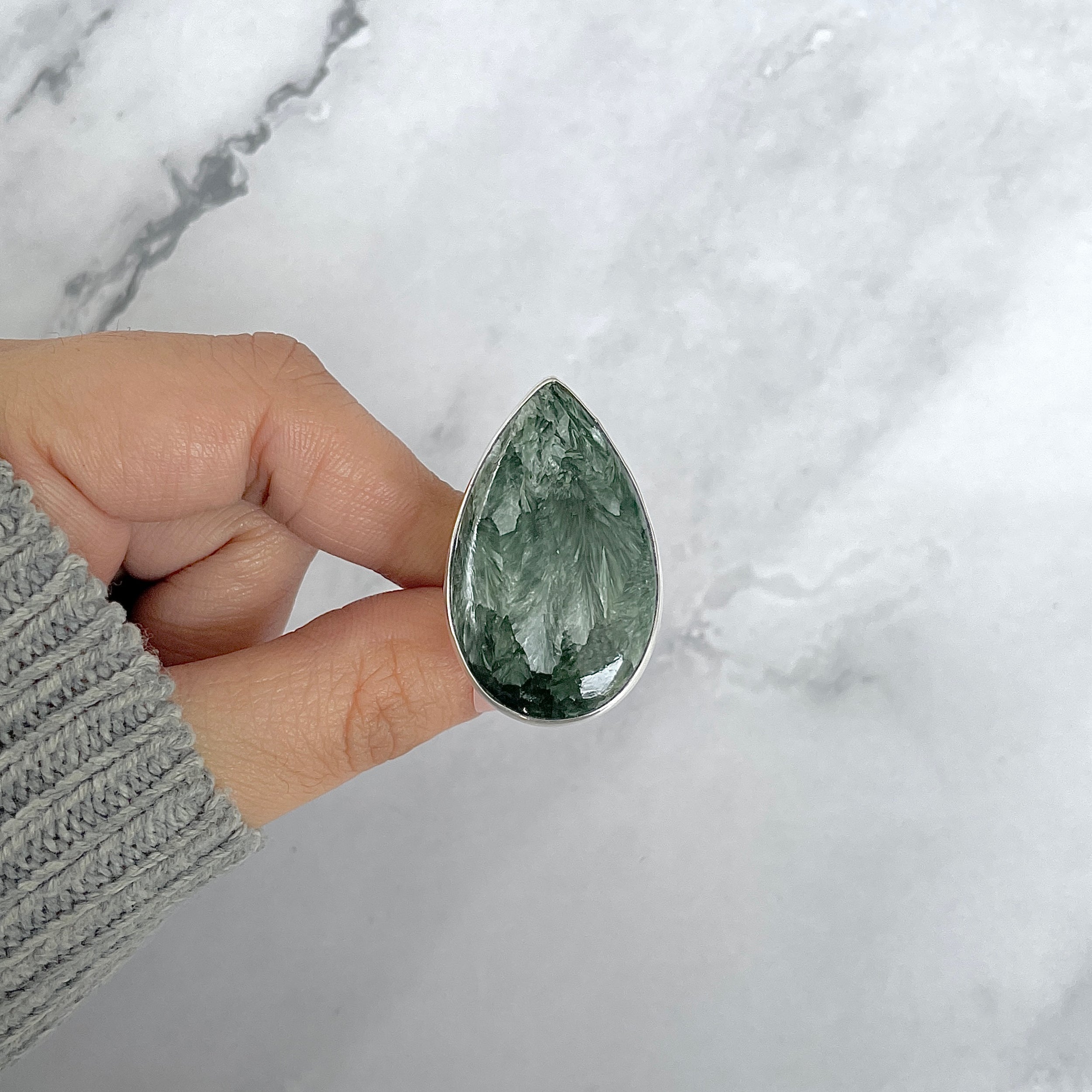 Seraphinite Adjustable Ring-(SER-R-73.)