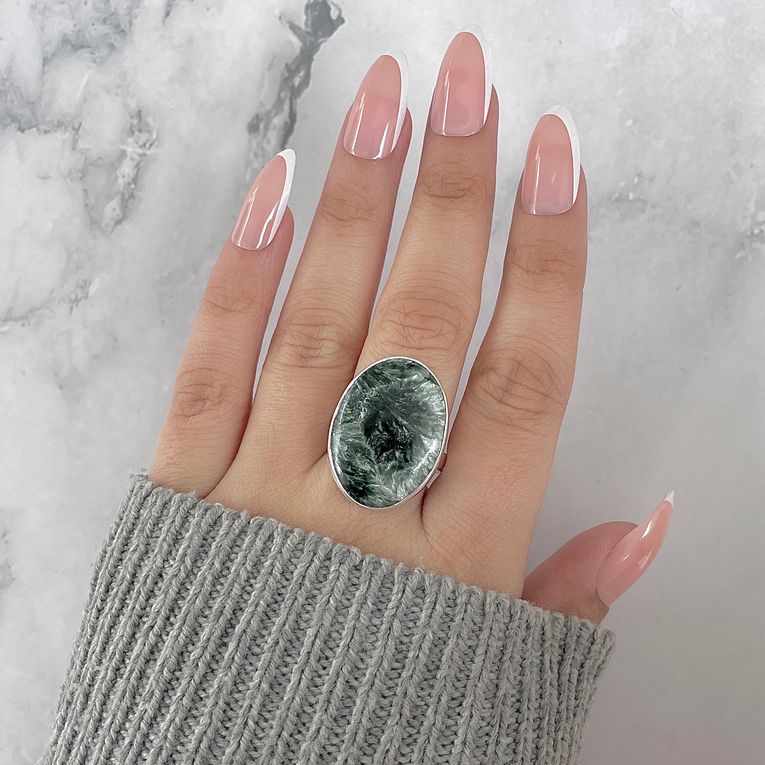 Seraphinite Adjustable Ring-(SER-R-74.)