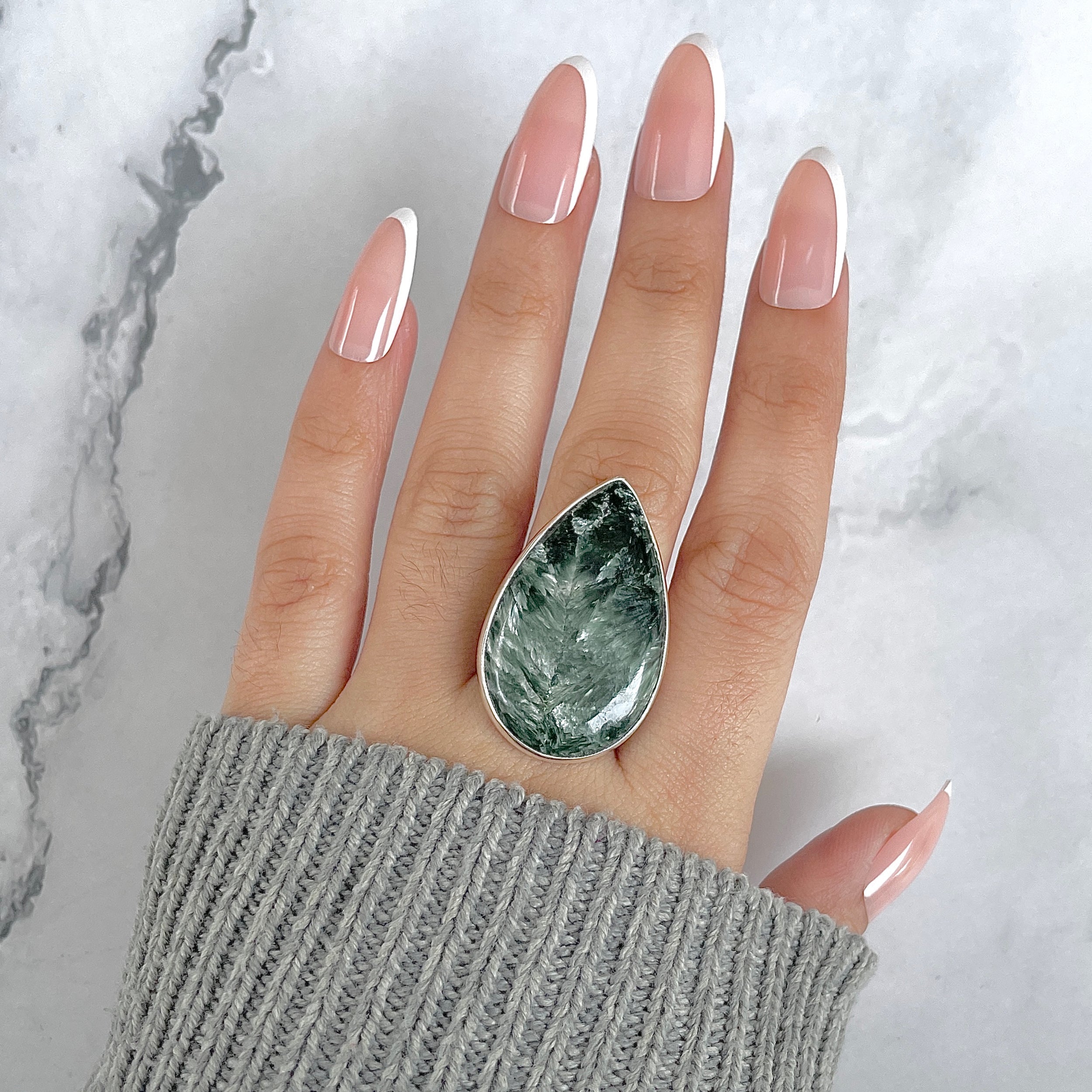 Seraphinite Adjustable Ring-(SER-R-76.)