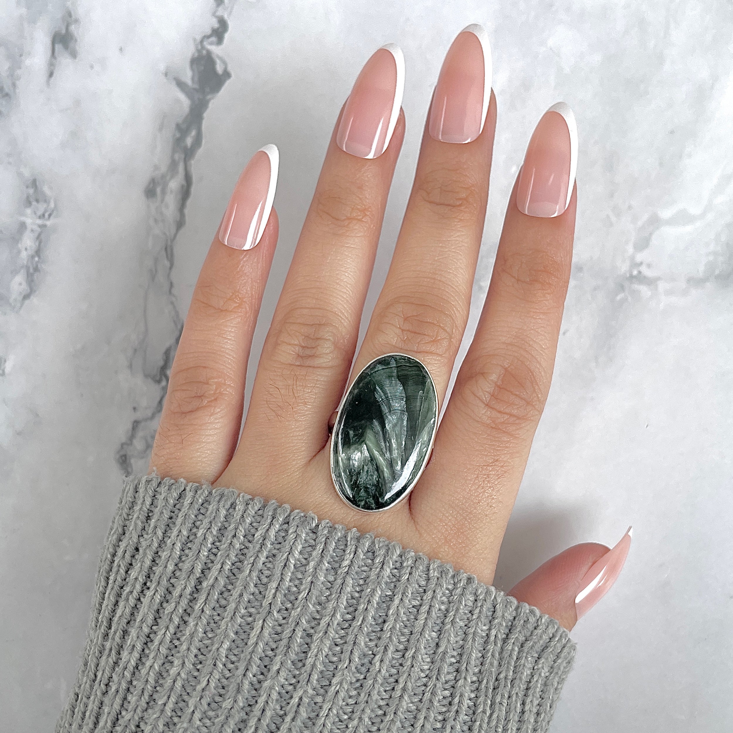 Seraphinite Adjustable Ring-(SER-R-78.)
