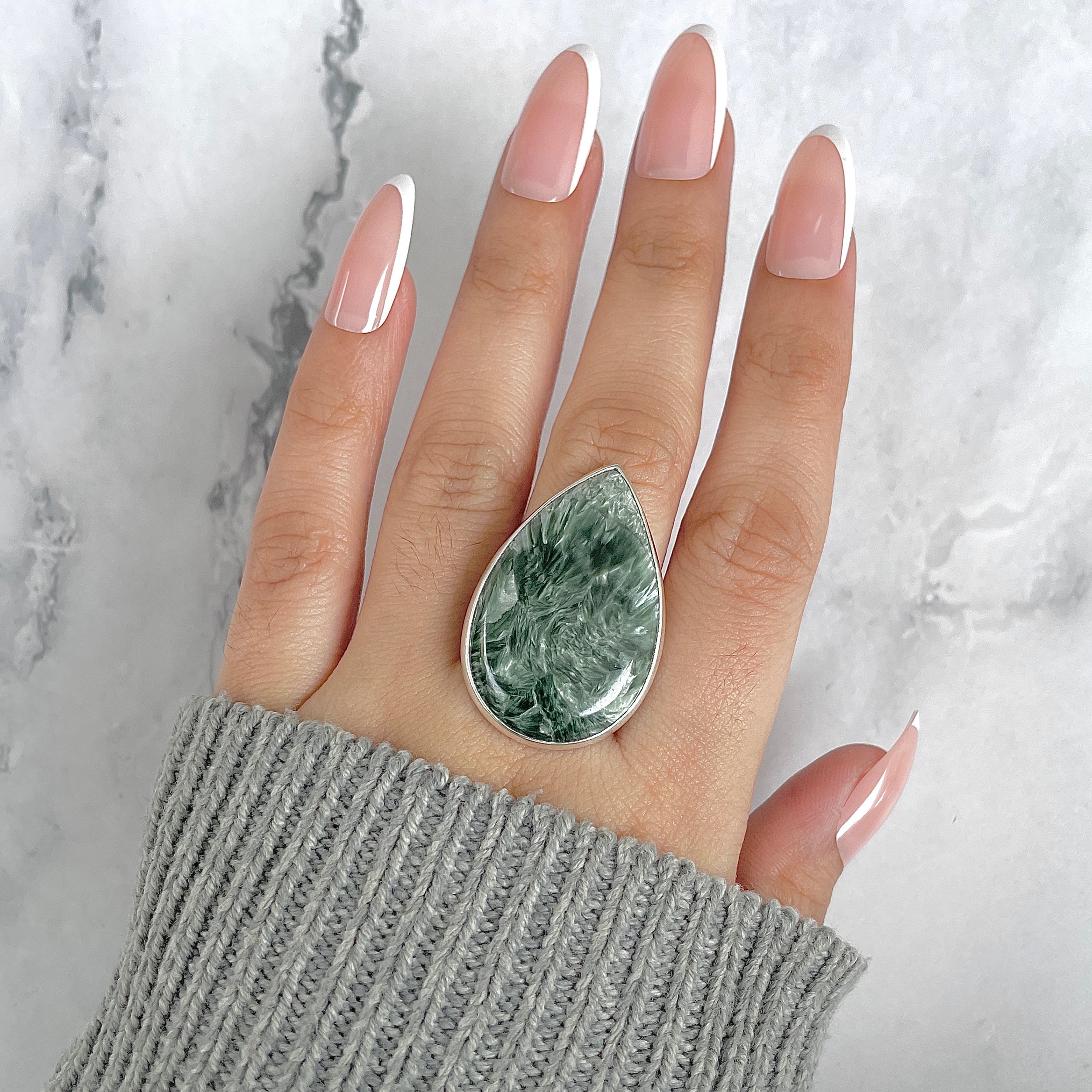 Seraphinite Adjustable Ring-(SER-R-79.)
