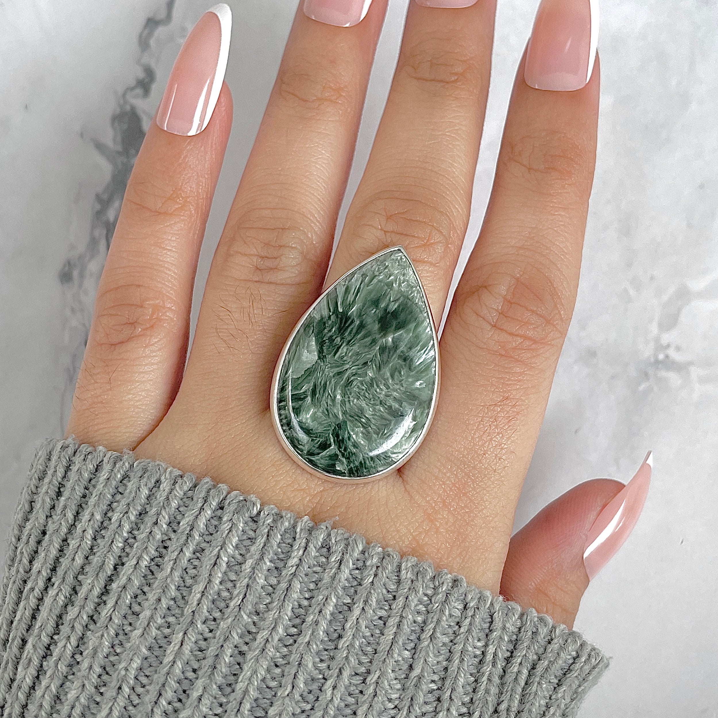 Seraphinite Adjustable Ring-(SER-R-79.)