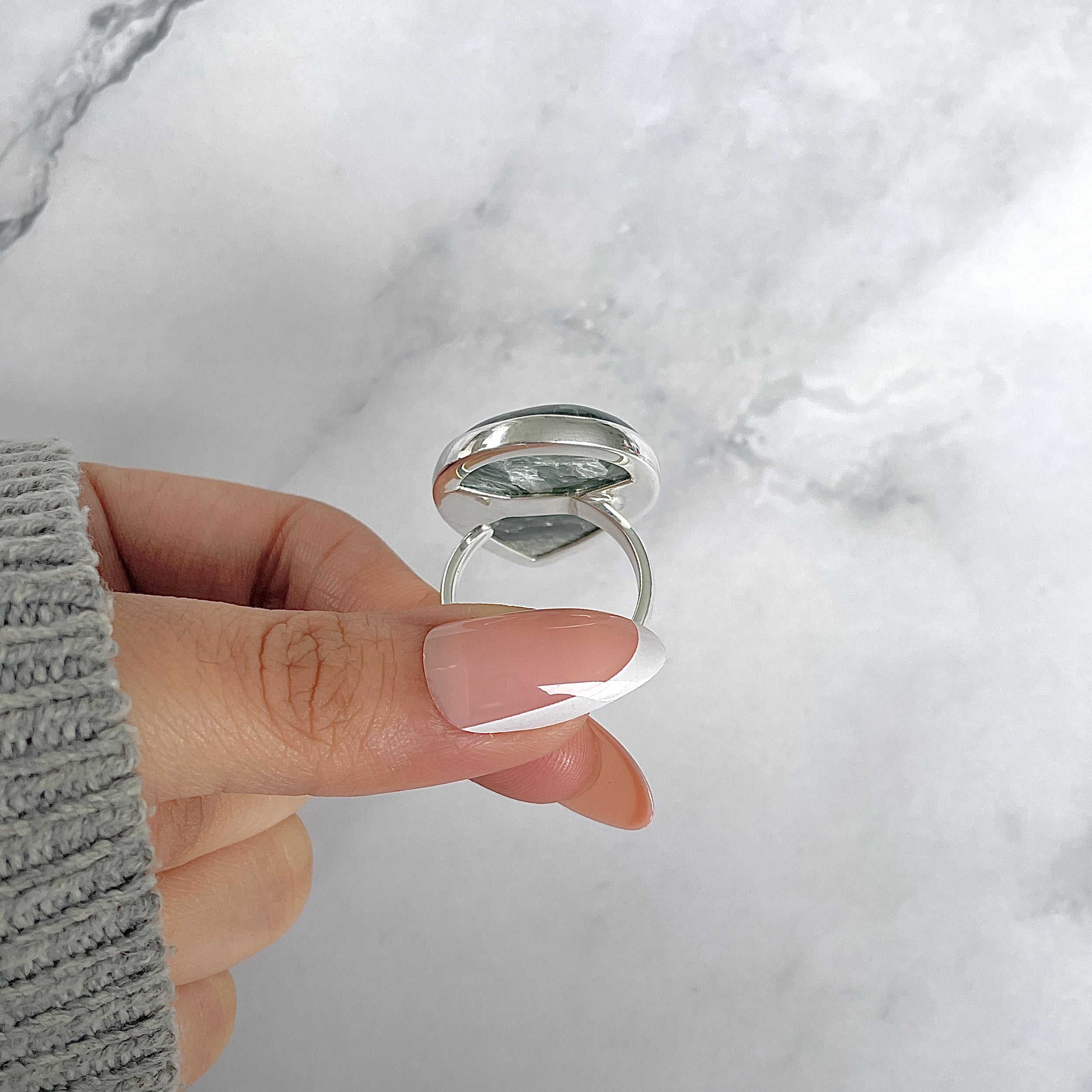 Seraphinite Adjustable Ring-(SER-R-79.)