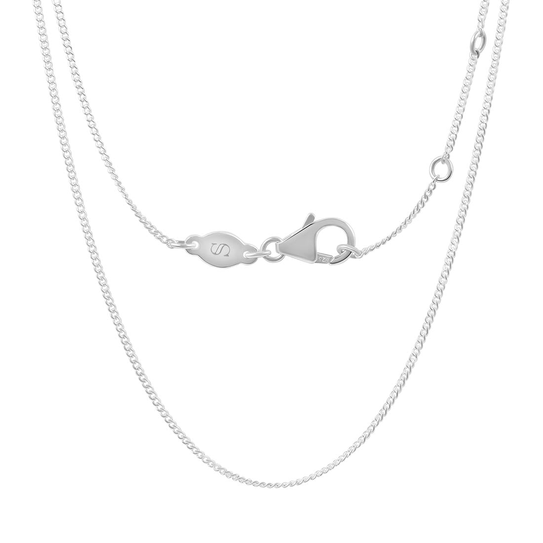 Curb Silver Chain-(SN-CD-35.)