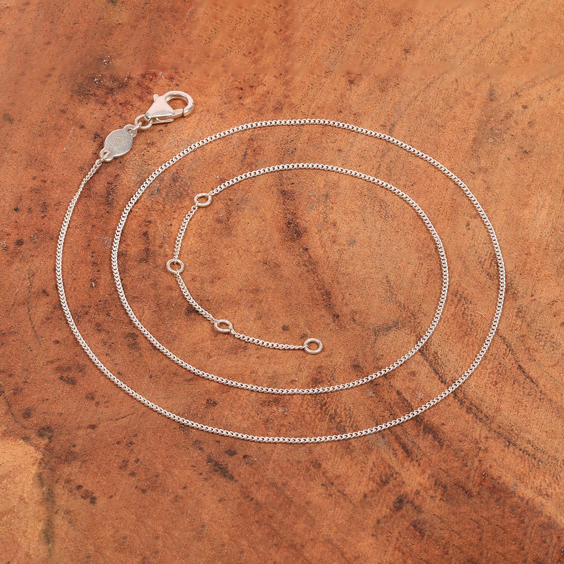 Curb Silver Chain-(SN-CD-35.)