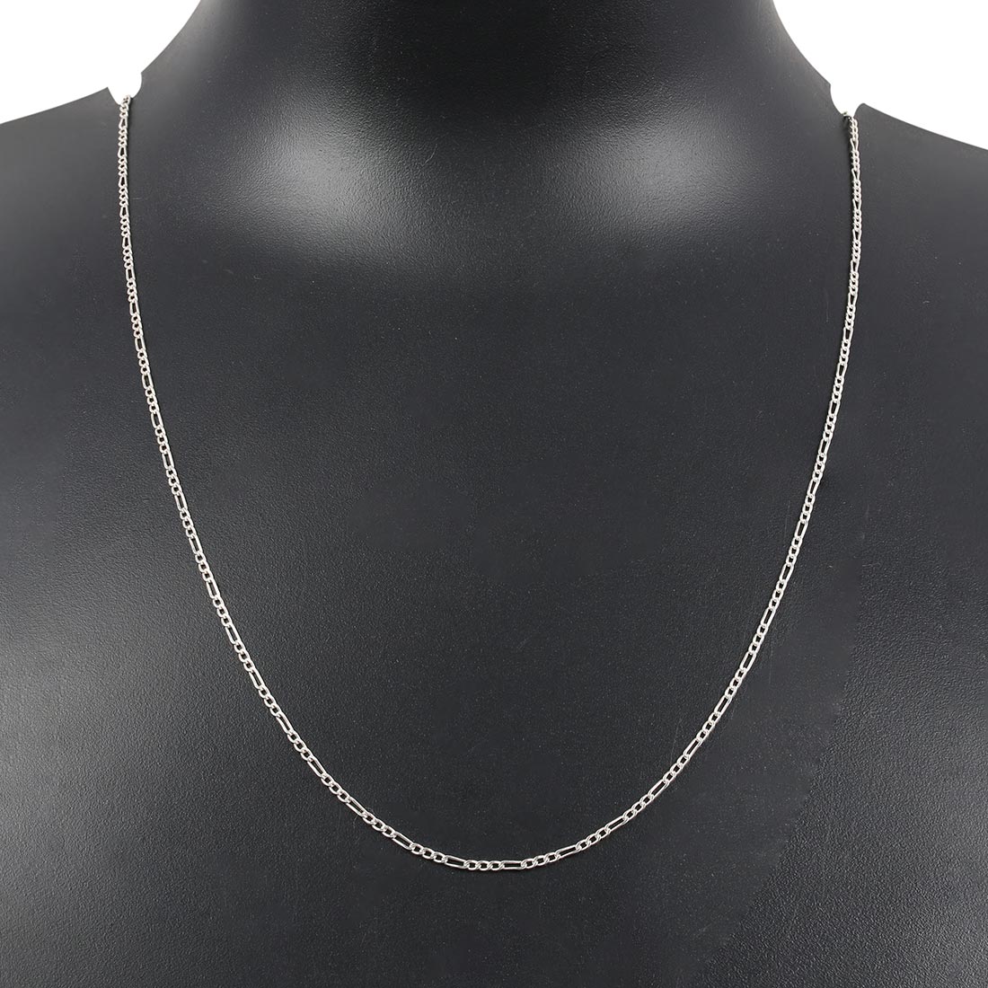 Figaro Silver Chain-(SN-FG-50-1+3)