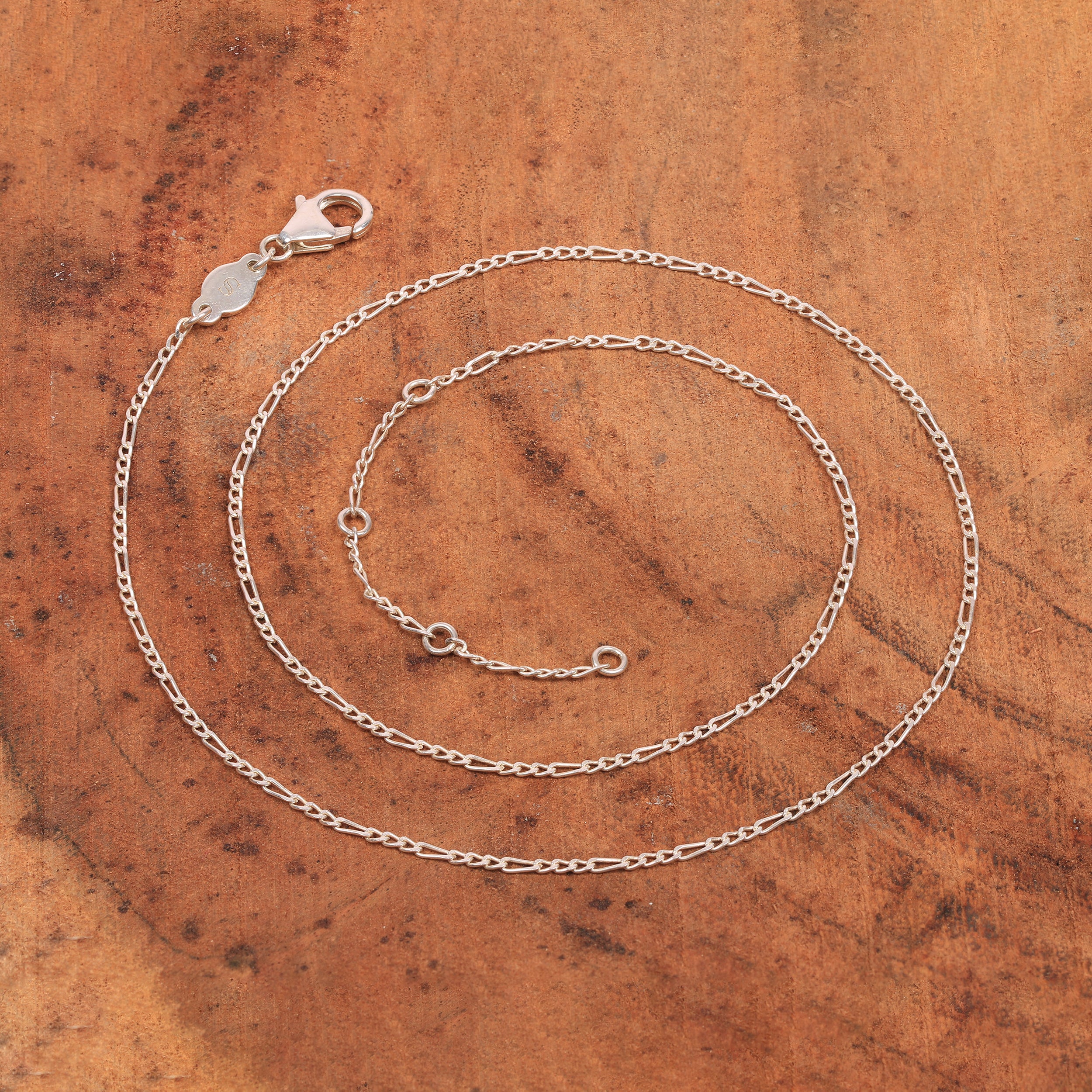 Figaro Silver Chain-(SN-FG-50-1+3) – Sagacia Jewelry
