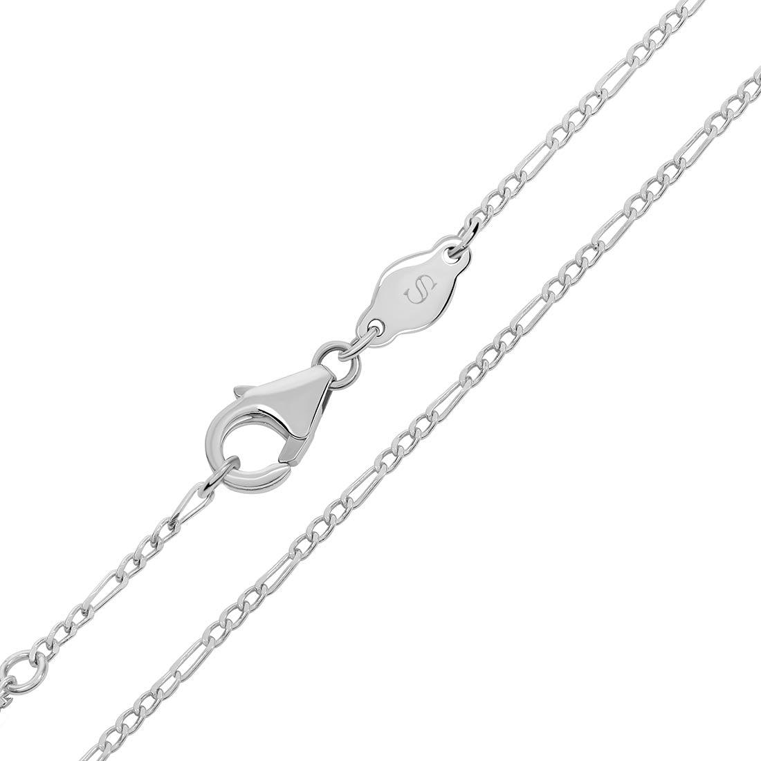 Figaro Silver Chain-(SN-FG-50-1+3)