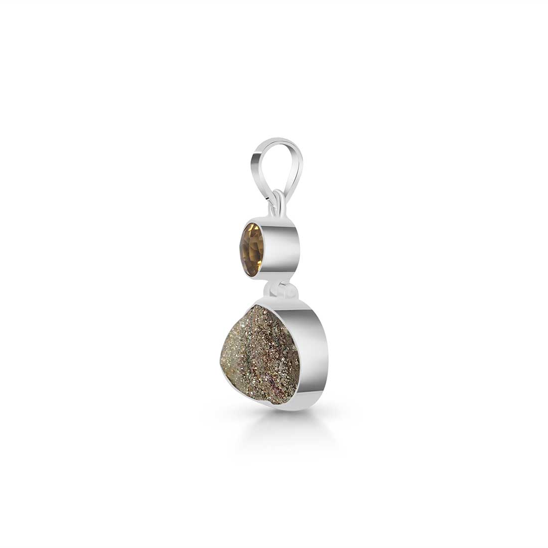 Spectropyrite Druzy Pendant-(SPD-P-31.)